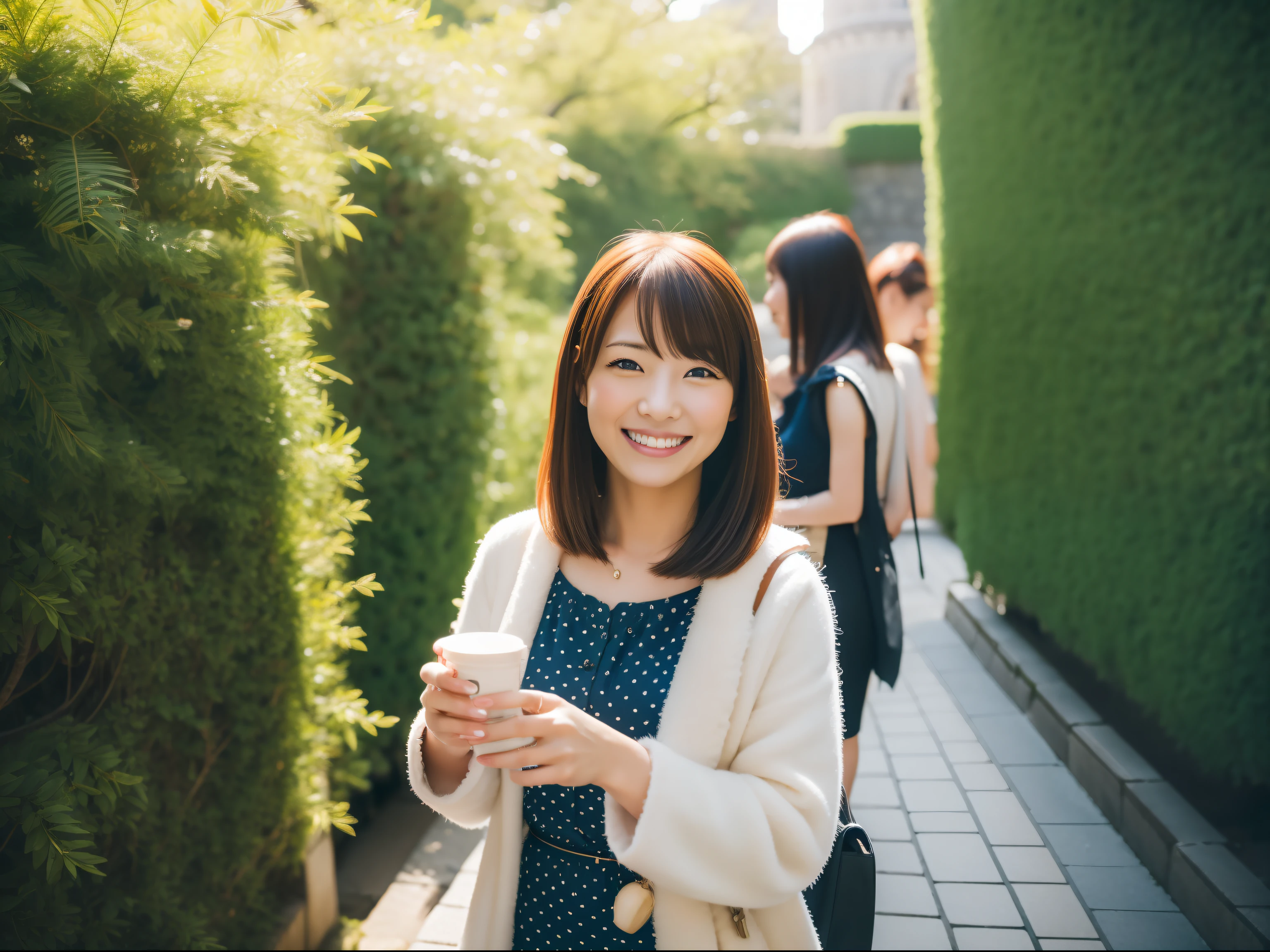 japan sightseeing, Osaka Castle, Enjoying themselves, light smile, depth of field, Canon, UHD