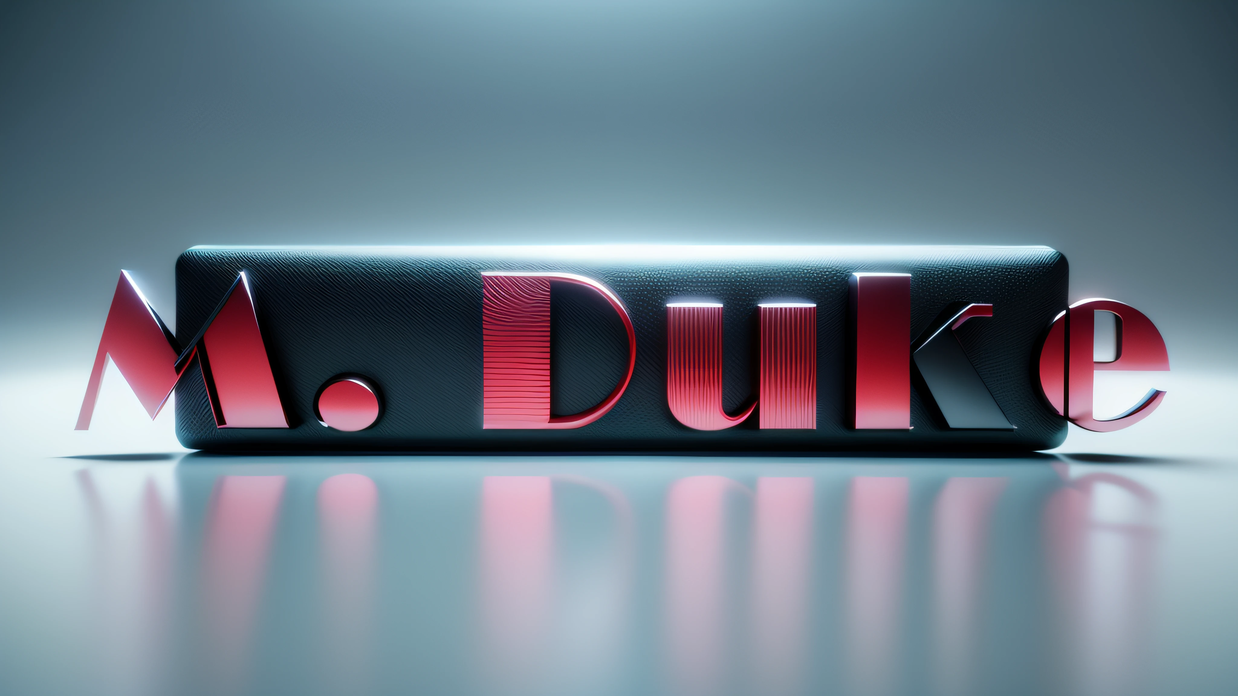 Luxury logo with the title M. duque, 3D-rendering, 8k, NVIDIA, ray-traced, Bokeh, Fulgurar, luz e sombras realistas,