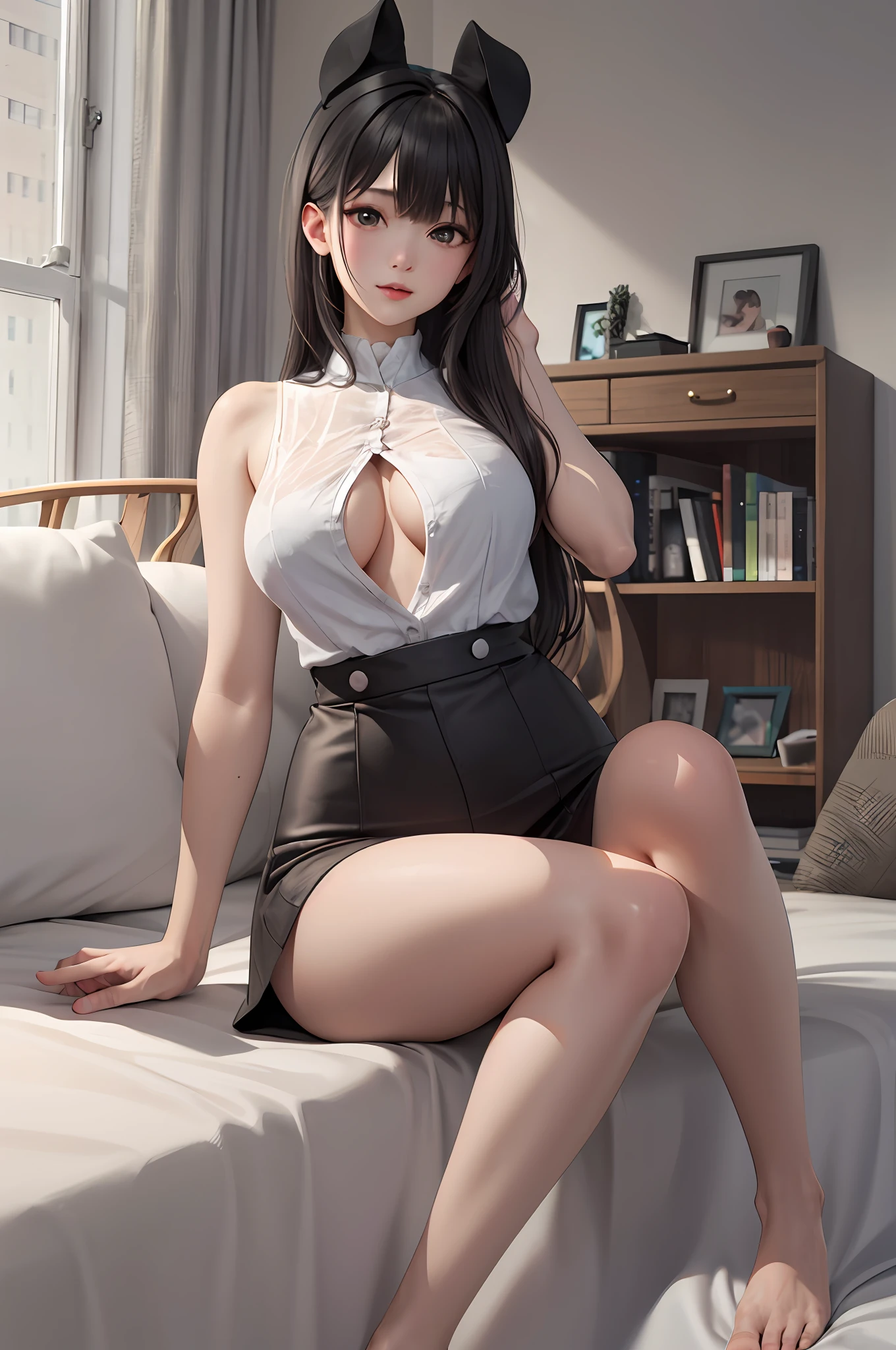 hiqcgbody, (anime big breast:1.2), 1girll, double tails, Sitting in Variza's cluttered room, full bodyesbian, The barefoot,
vests, pantiess, rcasual,
Detailed skin texture,Fine cloth texture,beautiful delicate face,
tmasterpiece,best qualtiy,Ultra-delicate,8K,intricately details,