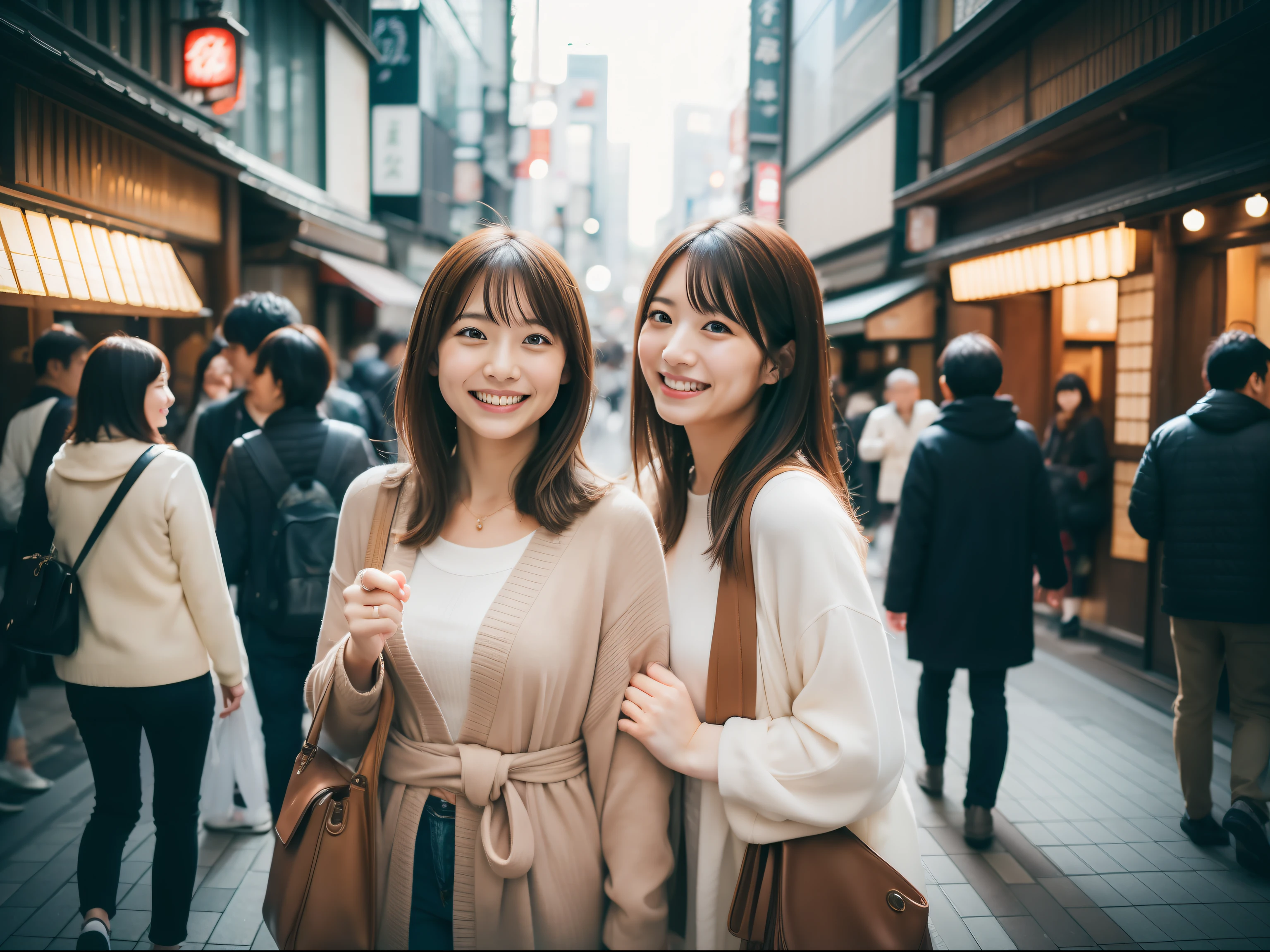 japan sightseeing, Shibuya, Enjoying themselves, While looking for a destination, light smile, depth of field, Canon, UHD