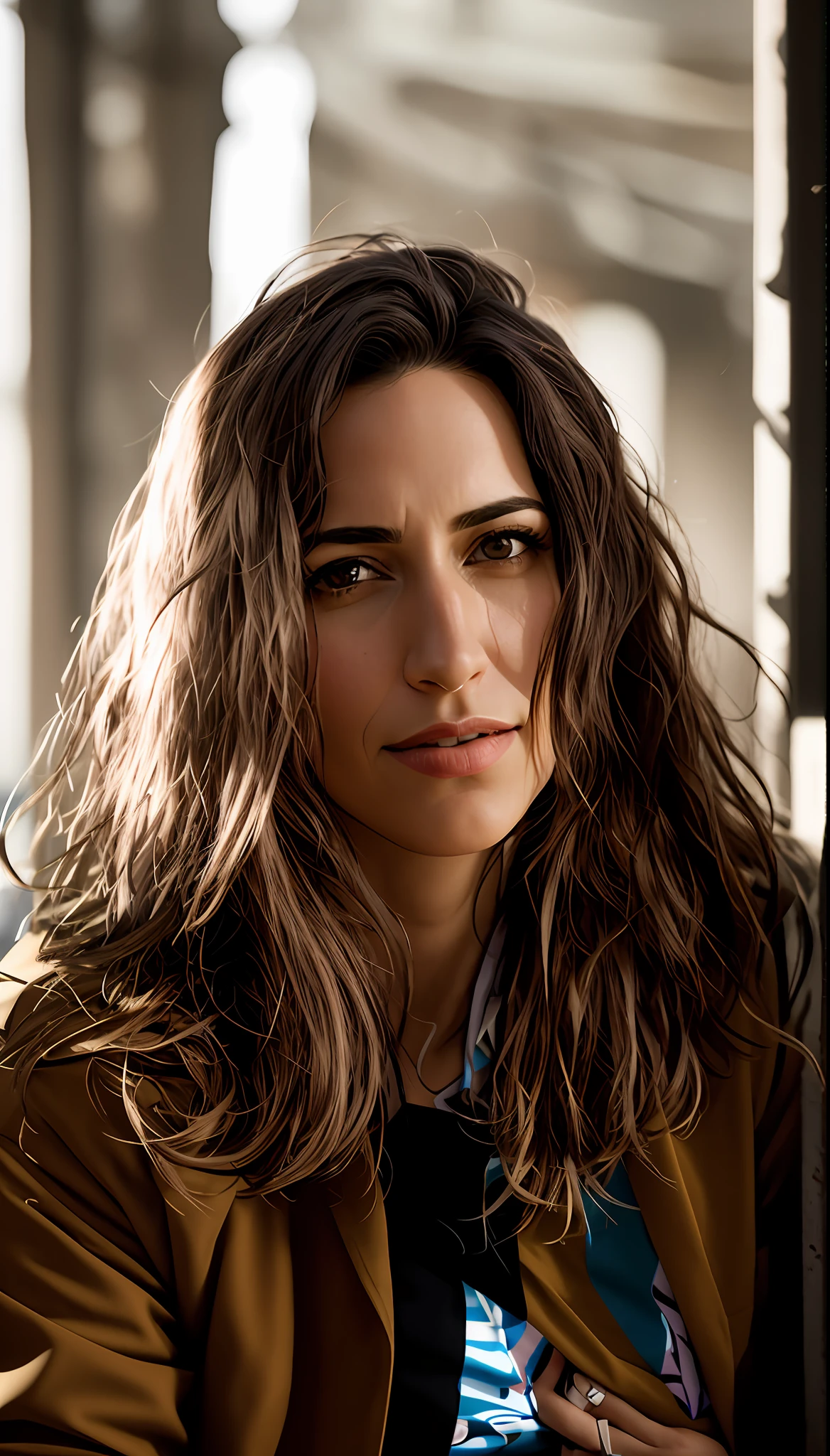 there is a woman with long hair and a jacket posing for a picture, imagem de perfil, foto do perfil, foto de perfil headshot, Christina Kritikou, Directed by: Myra Landau, Laure Lipton, Andou na escola chatzipanagiotou, Retrato de Ana de la Reguera, taken in the early 2020s, foto de perfil, fernanda suarez