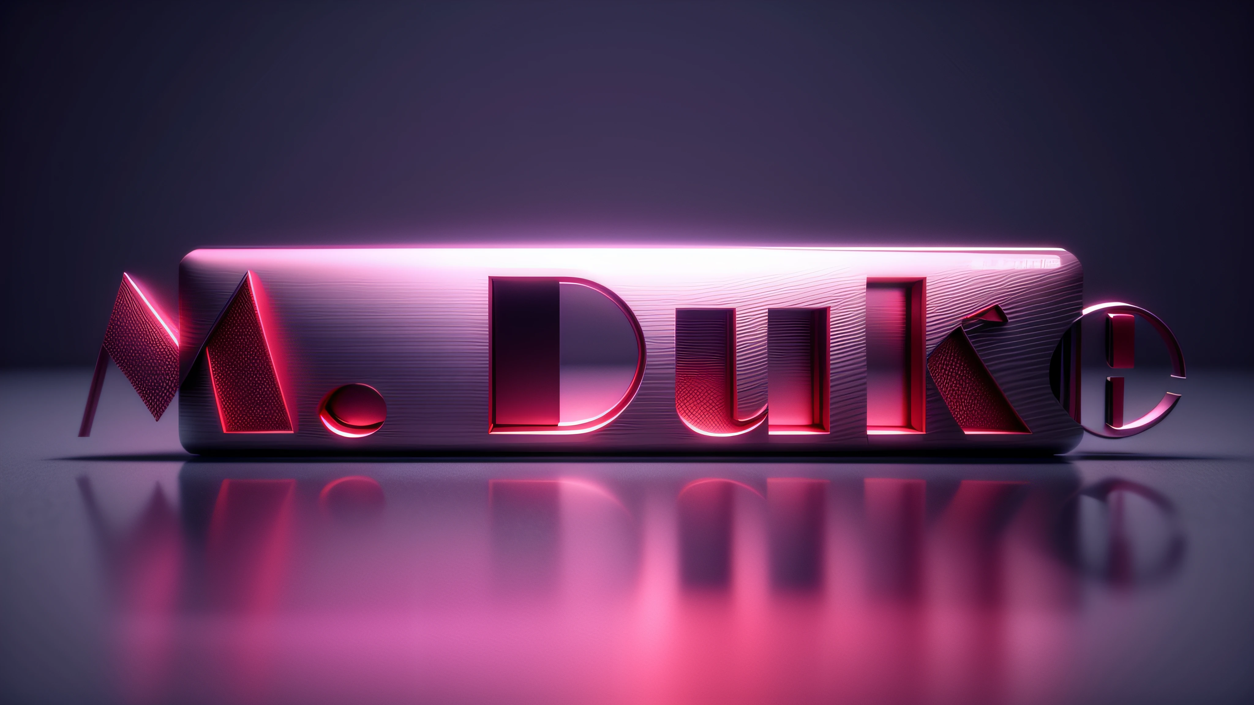 Luxury logo with the title M. duque, 3D-rendering, 8k, NVIDIA, ray-traced, Bokeh, Fulgurar, luz e sombras realistas,