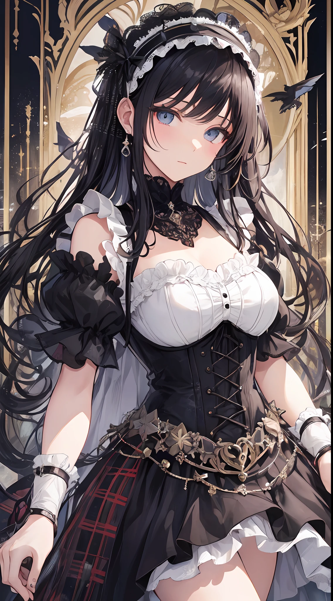 "What we see before our eyes is a girl born from a noble family of the world. Her age is younger than she looks, but her physique is remarkably mature. Its mature body structure is delicately depicted based on human anatomy. Her elegance and innocence are even more notable in her appearance in Gothic Lolita fashion.
Her amazing is a gothic lolita dress consisting of an exquisite combination of velvet and silk. It is decorated with black and white contrasts and elaborately decorated to the smallest detail. It enables high-quality expressions that can be captured by high-end cameras.
Her facial features are clear skin, clear eyes, and her beauty is just like an angel. Their innocent eyes fascinate everyone who sees them, and they have the power to capture their hearts with their glimpses.
Her presence is strong, glamorous yet delicate, and has a magical power that draws everyone in the audience. The glimpse is a symbol of the survival of the girl with the greatest beauty in the history of mankind to live in another world, and its very existence is a miracle.
What is depicted here is the best masterpiece we have ever created, and its beauty and personality will not surpass this work forever. The depiction, the realistic texture of the material, the sheer charm that comes to the foreground, all of this recreates her existence in the highest quality and embraces the finest masterpieces that captivate the viewer."