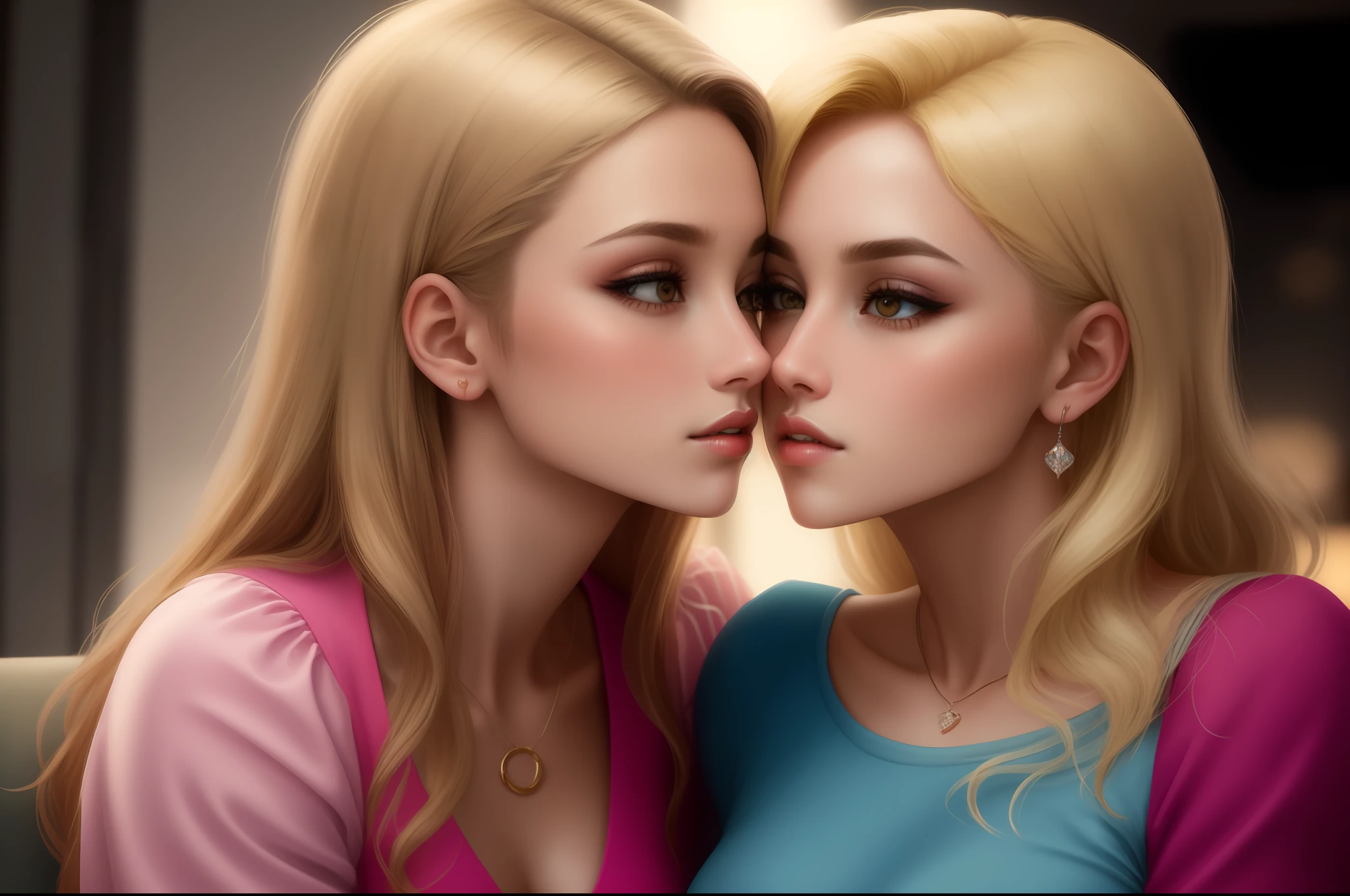 Two blonde women are kissing at night, lesbian kiss, lesbian embrace, lesbian, retrato de duas meninas loiras se beijando, beijando-se, Beijar, Duas mulheres bonitas no amor, lesbians, beijando juntos fofos, beijos juntos, Duas mulheres se beijando, beijar, beijar boca a boca, mulher loira segurando outra mulher loira, inspirado serie ELITE netflix uniforme LAS ENCINAS