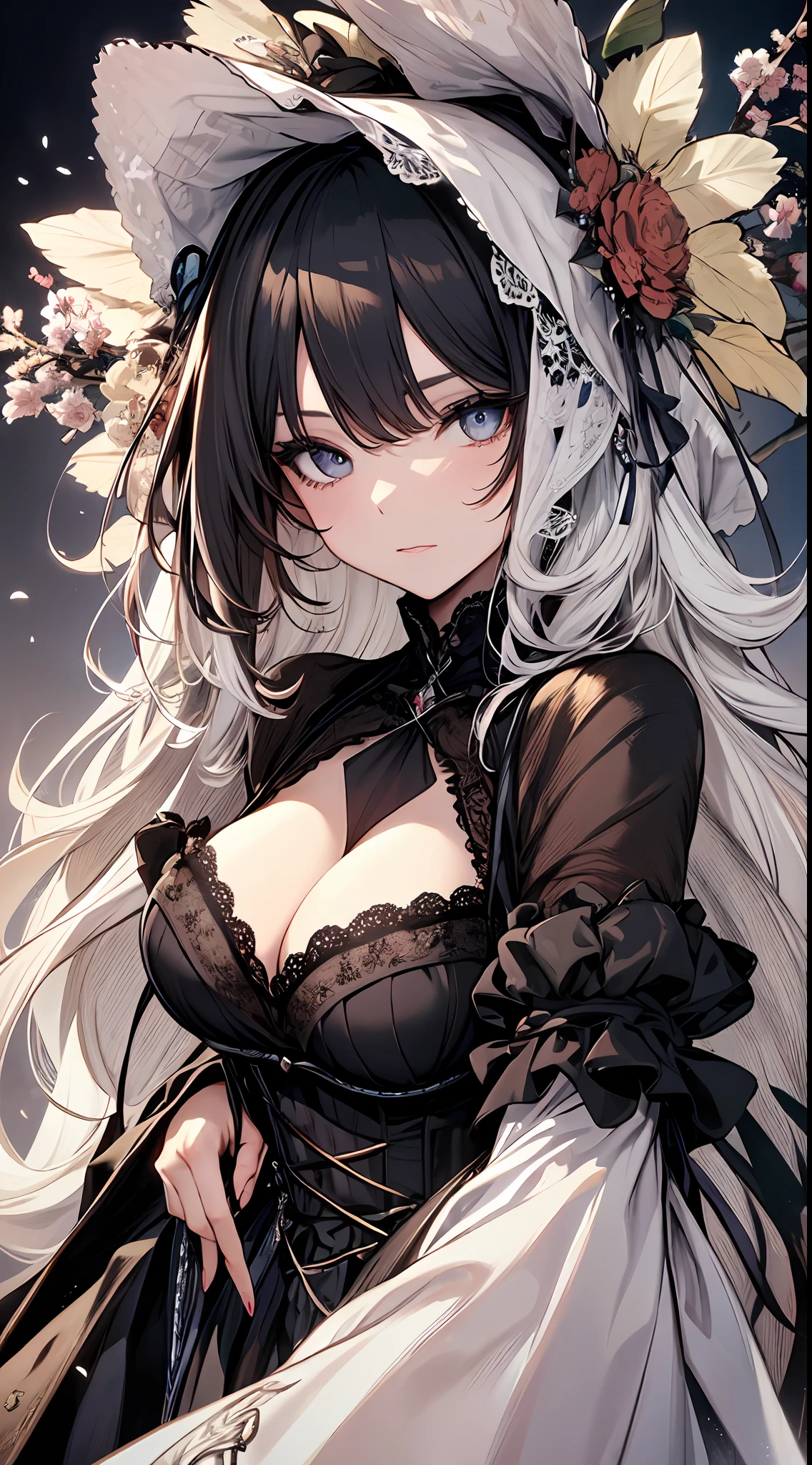 "What unfolds in front of me is a beautiful girl wearing Gothic Lolita fashion. Her presence is overwhelming, her vision surpasses that of her predecessor, and she is exquisitely frightened at the hands of a hyperrealist artist.
The characteristic figure of the beautiful is attracting more attention by Gothic Lolita fashion. Her black dress is designed with attention to detail and decorated with luxurious lace and ribbons. It is long enough to touch the floor and has fine rose embroidery on the hem.
On her chest, a pure white chiffon blouse is visible, and an elegant high-neck design emphasizes her delicacy. The sleeves of its blouse are proceeding to wrap around the arms, the edges of which are delicately finished with lace and ribbons.
On her head is a black lace bonnet, the edges of which are studded with fine pearls. The elegant decoration beautifully frames her expression.
In her hand she has a black parasol decorated with lace, the elegant design of which accentuates her femininity. and has been changed to a fantastic existence.
Her face is even more beautiful with a black lipstick and eyeliner that contrasts with her pure white skin. Her clear eyes attract the viewer with their brilliance, and their strength and delicacy are tentatively accessible.
This is the image of an unparalleled beautiful girl that we aimed for. His strong, glamorous yet delicate presence has a magical power that draws everyone in the viewer. The image of quality is reproduced, and her attractive part comes to the fore. This is the best masterpiece we have ever created, and its beauty and personality will never be surpassed."