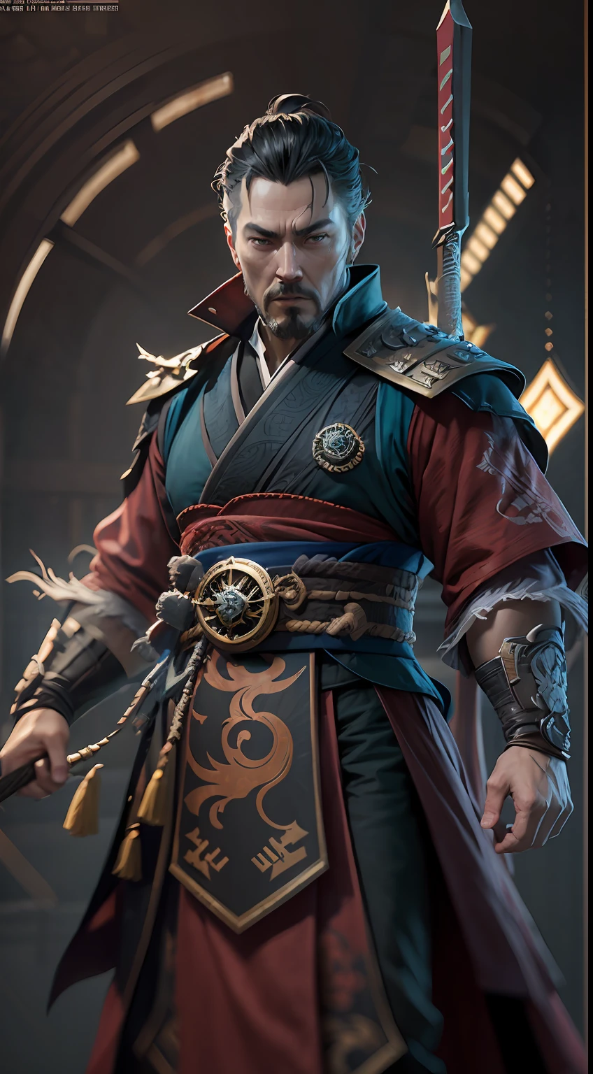 doctor strange become samurai, octane render, unreal engine, highly detailed, intricate