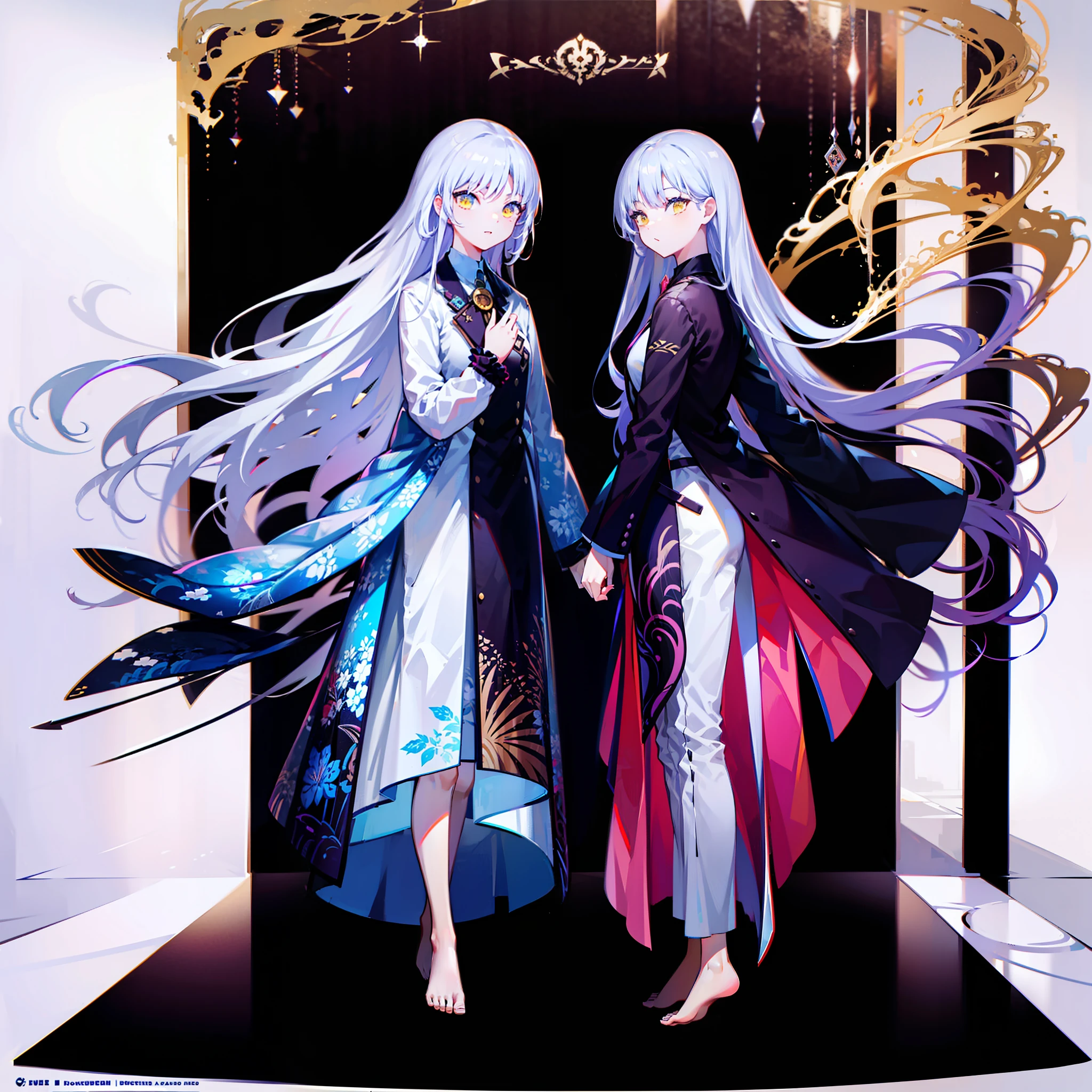 whaite hair,In the forest,Golden eyes,pretty eyes,long whitr hair,Short white robe,The barefoot,Light enhancement,White skin,Anime shoujo,with dynamism,Large chest,There is a hair card on the head,Step on the grass,anime big breast,long eyelasher,The barefoot,Pink feet,The Witch,Magic textures,Simple short robe,anime big breast,hyper HD,Hyper-detailing,Woods background,Tempting ((Go beyond top-of-the-line image quality)),Hyper-detailing(CG)- Anime style,hyper HD,The short robe is light,Soft white hair,Golden eyes,Attractive long eyelashes,Pink soles,Plants that feel real to the touch,Enhance light,Charming maiden,Issuing card matching,Kim Sung-barefoot,Intoxicating delicate texture,The chest is graceful,youthfulenergy,Stunning beauty,yellow eyes,Silvery-white hair,white clothes,Short robe,teens girl,white color hair,Short robe,Plain short robe,adolable,Cloak,Pure white clothes,high qulity,high detal,Slim fingers,Natural hands,Hand detail,Bracelet,Five fingers,The chest is large,Clothes with a yellow texture