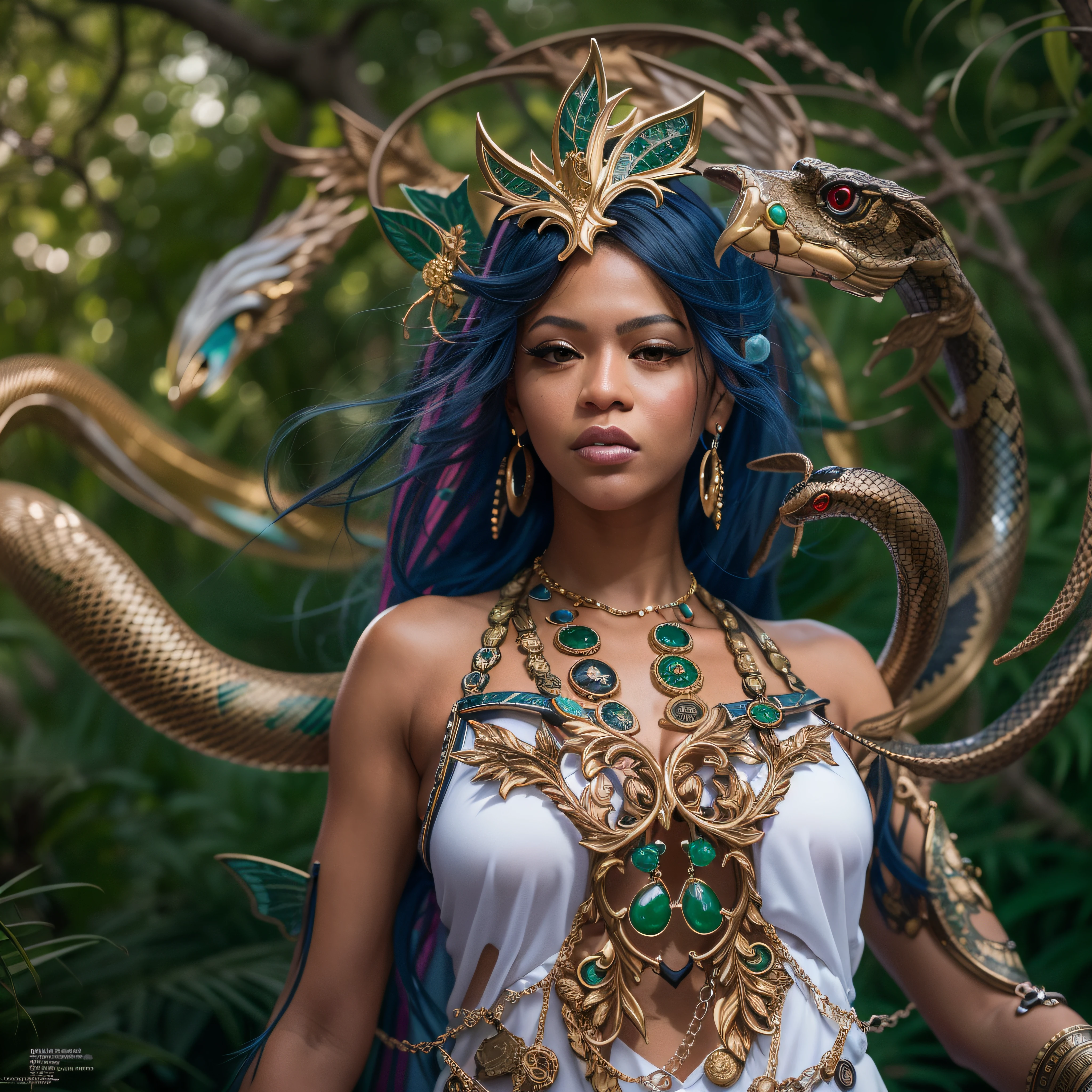 Sun Moon Caduceus Hermes mythology Goddess surmounted wings surrounded intertwined snakes Medusa_hairs_Snakes Outdoor Nature "Ouroboros" Forest Sunlight Natural Queen Native éblouissantes Valkyrie-wings clef chains "Heavy Metal" Will-o'-the-wisp fairy pixie sprite conceptual safe female glamour athletic walking slow motion "Nicki Minaj" Cosplay "Rihanna" aristocratic "beyonce" 38years symmetrical athletic bronzé hairstyle_snakes obvious varied ecstatic fringes agate epic visages cheekbones effects reddened embarrassed lazuli beautiful Brown Eyes Pupils Black Iris Turquoise Sapphires Open Mouth Teeth Smiles Floating Jacket Fixed Pearls Eccentric Cape Levitating Shoulders-Off chemise blanches dentelles clavicules papillotes varied breasts points satin sideboob felt bikini corsait spinels thick navy leather skirt soies assortie amples nombril belt défenestrée revealing pubic scarlet pubis-hairy obvious indigo underwear Size chastity belt silver adorned padlock Gold thighs legs garters Gothic stainless steel boots decorated onyx equirectangular 360 monastery opal marble ruby background Sundrop mannequins lantern dressed armor richly decorated "Chevaleresque" dramatic chrome metallic flat bands fathoms brass fullbodye lys rune ornate emerald plasma embroidered glyphs Tourmaline wood engravings lava magic intricate summons snake incandescent Crystalline familiar robot Mecha (EOS R6 135mm 1/1250s f/2.8 ISO400) Mech Mechanized snakes flowering Quetzalcoatl:2 Adaptable volumetric luminescence saturate ultra pro-photorealists optimaux qualities details precise reflex resolution 3dcg max color-coded graduate improved Octanes-rendues UHD XT3 16K DSLR HDR UnrealEngine5 profondeurs Earth Hearth ultra_sharpness ombres analogiques CGSCOSITY pet chef-d' "Bruce Weber girls" multi nsfw etc.