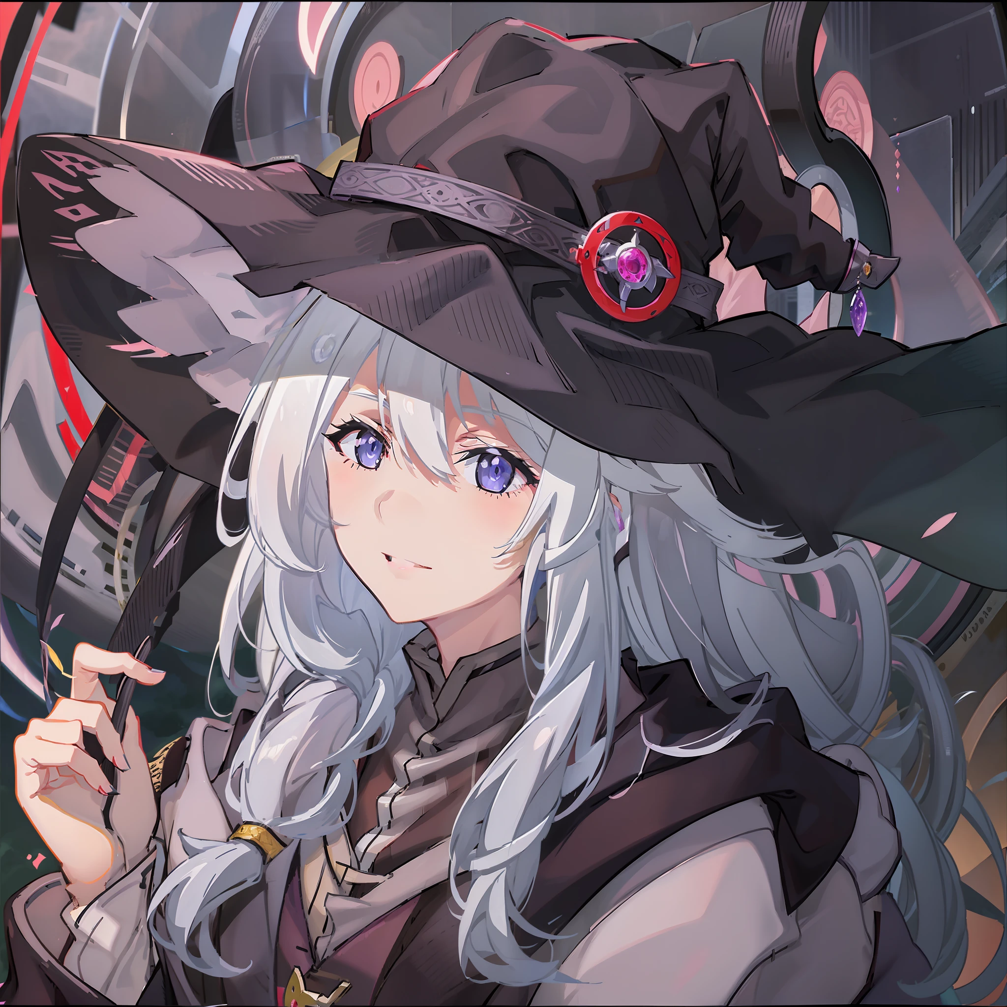 anime, a woman in a witch costume with a black hat and a black cape, dark witch character, fashionable dark witch, from arknights, dark witch, flirty anime witch casting magic, witch girl, side portrait dark witch, ( ( ( black witch hat ) ) ) ), a witch, witch, guweiz on pixiv artstation, classical witch