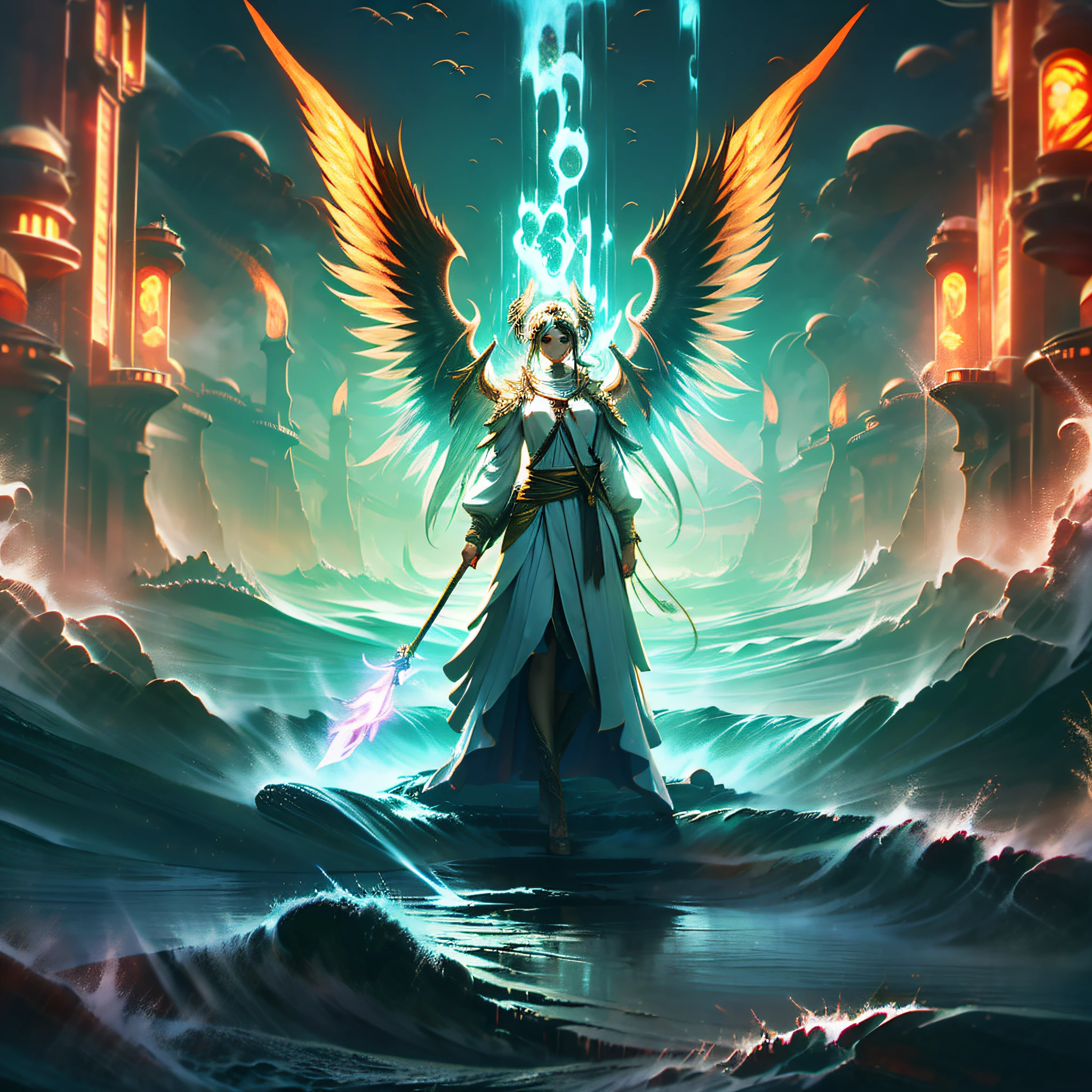 A fierce six-winged blazing angel,Look down over the clear Atlantic Ocean,Naval fleet,Telescopic shot,SENSE OF CINEMA,sense of science and technology