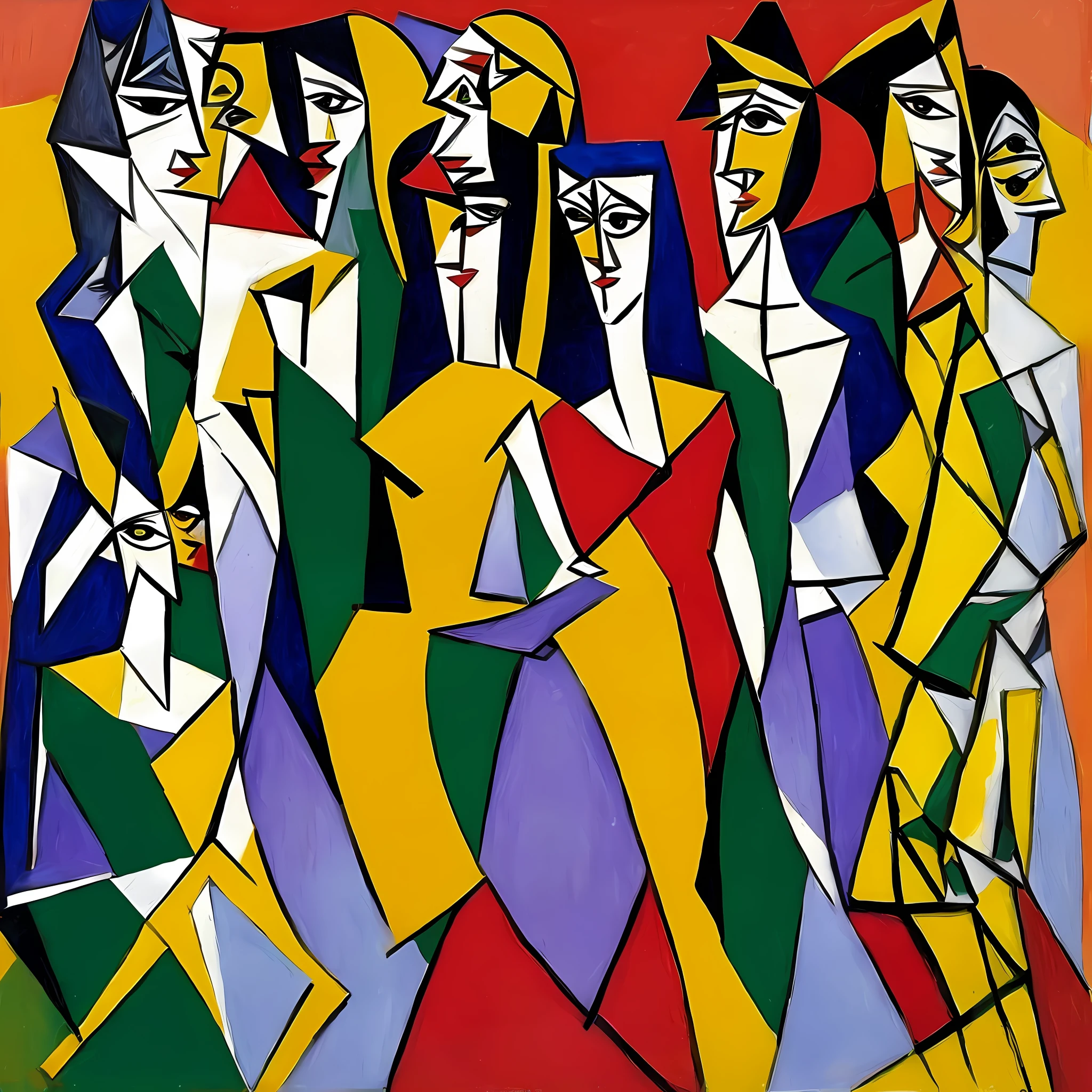 Les Demoiselles d'Avignon is a 1907 painting by the Spanish painter Pablo Picasso. Levou nove meses para ser feito, coming to become one of the works responsible for revolutionizing the history of art, formando a base para o cubismo e a pintura abstrata. --auto