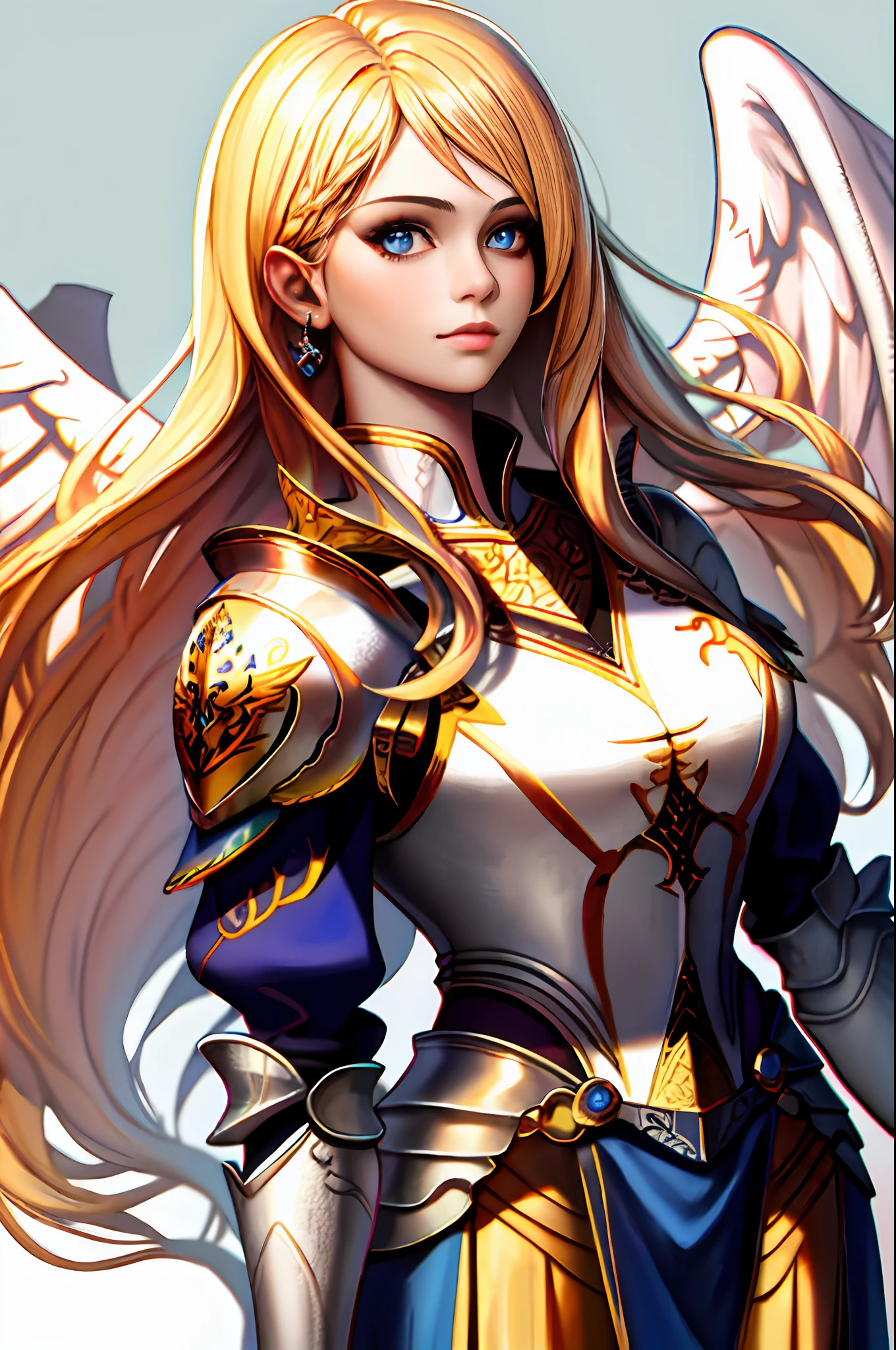 (masterpiece:1.1), (best quality:1.1), (detailed face and eyes:1.1), woman, blonde hair, blue eyes, valkyrie, valkyrie armor, angel wings, full body,
BREAK intricate detail, detailed hair, realistic, sharp focus, perfect face, perfect eyes