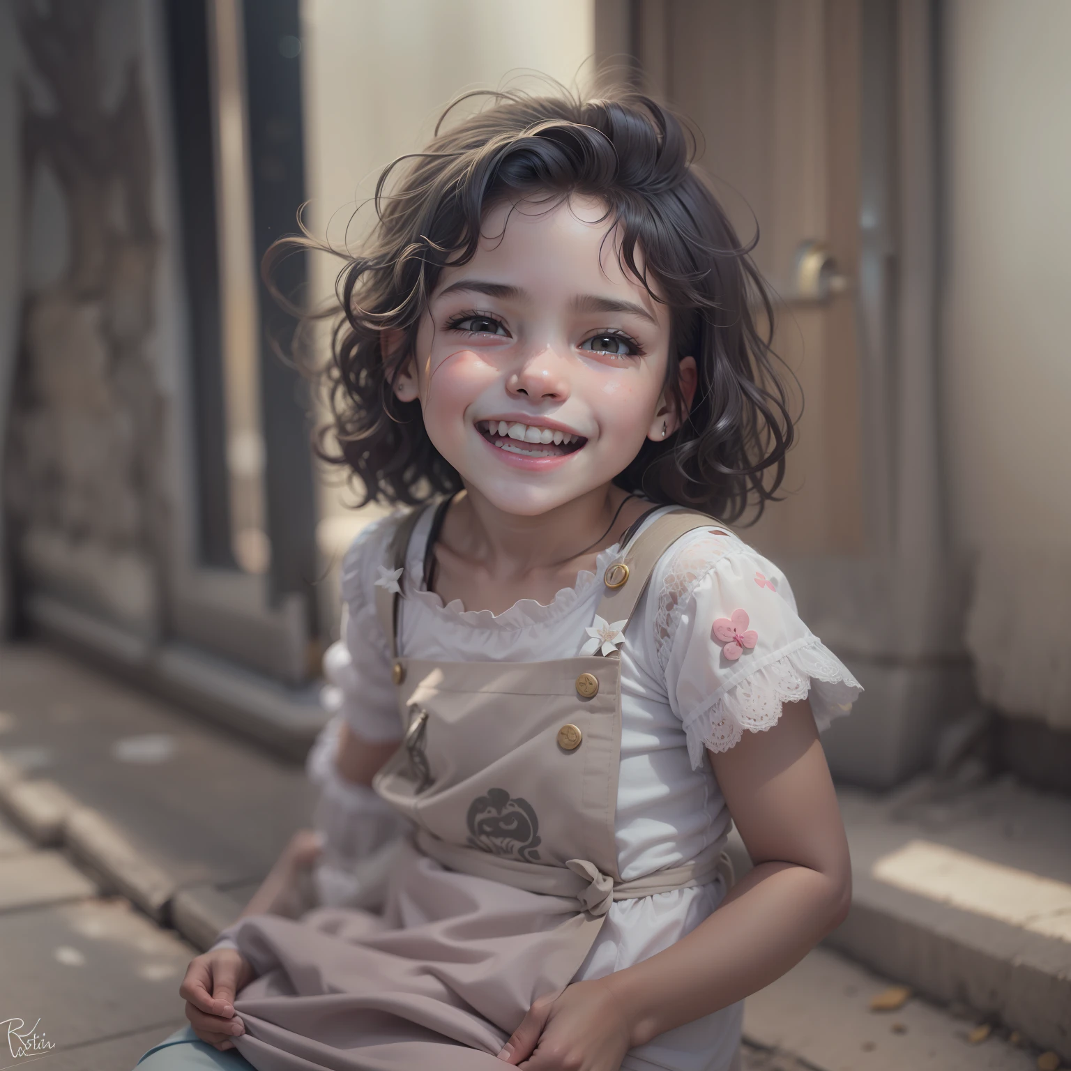 uma GAROTinha 8 ANOS, cute but INVOKED, TERRIVEL, MAL Educada. ROSTINHO DE DELIQUENTE, malvada, espertinho sorriso medonho, sorridente, sapeca, bagunceira