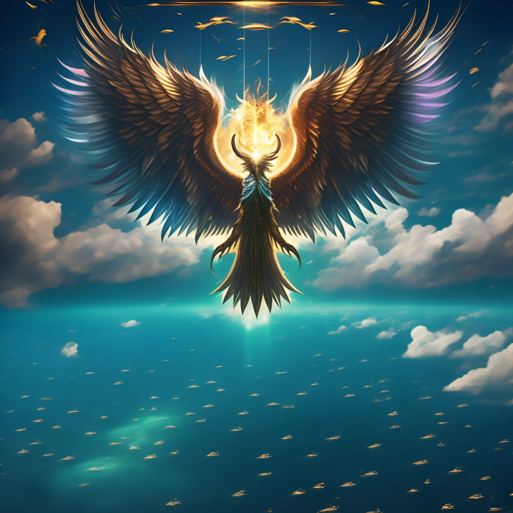 A fierce six-winged blazing angel,Look down over the clear Atlantic Ocean,Naval fleet,Telescopic shot,SENSE OF CINEMA,sense of science and technology