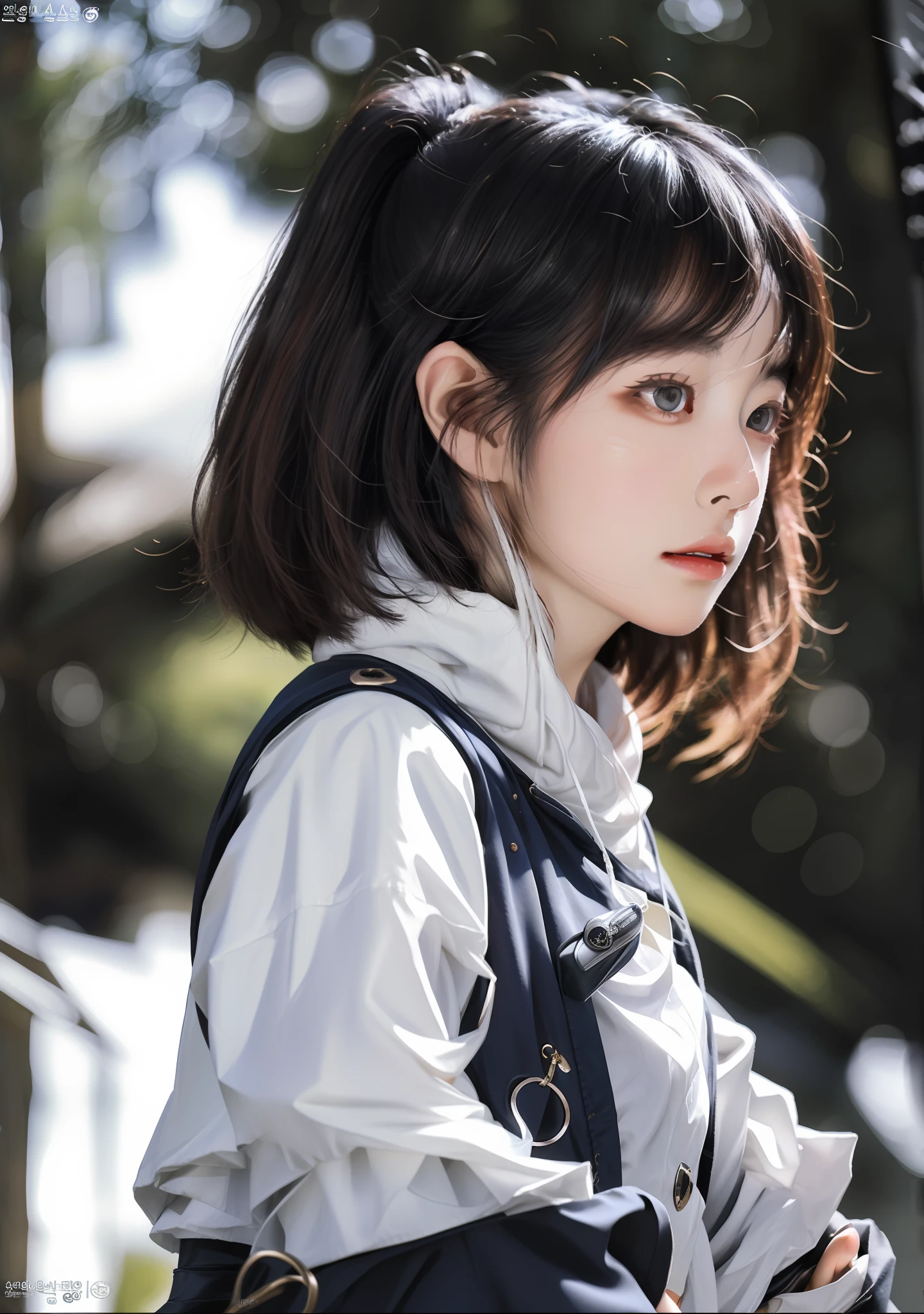 a close up of a woman wearing a jacket and skirt, dressed with long fluent clothes, ulzzang, 8k)), , trending on cgstation, sakimichan, korean women's fashion model,, high detailed), digital art of an elegant, modern fashion outfit , Highly detailed face , detailed eye , high quality, HD,8k,