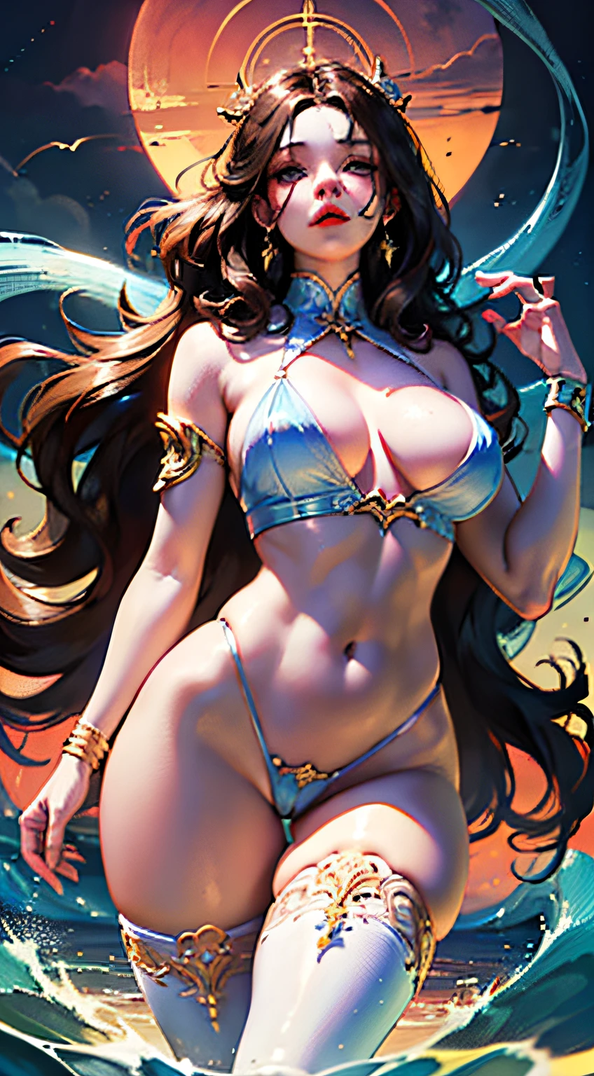 Masterpiece, top quality, best quality), (((Beautiful anime style girl,))), 20 years old, oversize model, ((((Super huge breasts))), (((Blue wavy hair))), Extreme detail, Colorful, Glowism, Poseidon theme, Art concept art by Kahngriffith and Vadim Kashin, ethereal, standing, perfect, pure form, golden ratio, by Brian Froud, Carne Griffiths, Wadim Kashin and John William Waterhouse,full body, masterpiece, best quality, (extremely detailed unity 8k CG wallpaper), (best quality), (best illustration), (best shadow), absurdities, realistic lighting, night, darkness, giant, Goddess, Ancient Goddess, Aphrodite, deity, glorious pose, night, moon, beautiful detailed brightness, luminous background glow,A masterpiece ultrarealistic ultra detailed full body portrait of a very beautiful Barbarian girl, massurrealism. medium shot, intricate, elegant, sexy, revealing, by stanley artgerm lau, wlop, rossdraws, james jean, andrei riabovitchev, marc simonetti, light by julie bell, ismail inceoglu, porcelain skin. global illuminatio,transparent clothes,open pants buttons showing pubic hair, perfect vaginal shape,small breasts, small breasts, peeping pink peeps,(masterpiece), floating vintage clock, exposed small breasts, visible pubic hair, view from below, floating antique clock, cloudy night sky storm, sunset red clouds storm cloudy, rough sea, psychedelic waves, skin and clothes wet with water, drops of water, floating bubbles, magical lights,face by tom bagshaw art station,, Moon Goddess, Full Length Figure, Contemptuous Gaze, Detailed Face, (Naked: 1.4), (See-Through Lingerie: 1.3),Transparent clothing, slight smile,Jean-Baptiste Monge style, bright, beautiful , splash, Glittering , cute and adorable, filigree, , rim lighting, lights, extremely , magic, surreal, fantasy, digital art, , wlop, artgerm,perfect female body close-up, full body, visible vaginal hair, pink pesones, transparent clothes