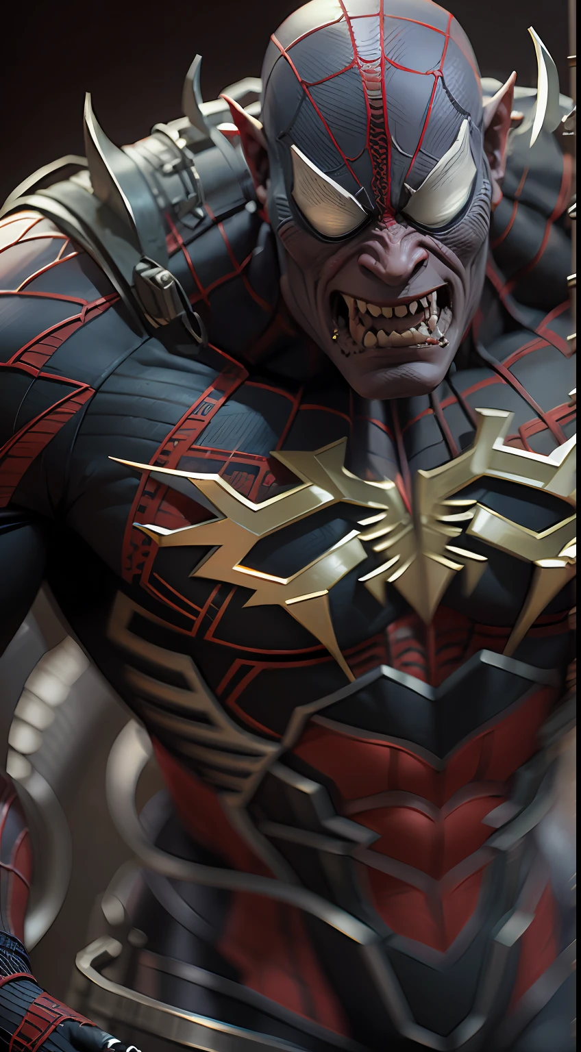 spiderman become orc, octane render, unreal engine, highly detailed, intricate
