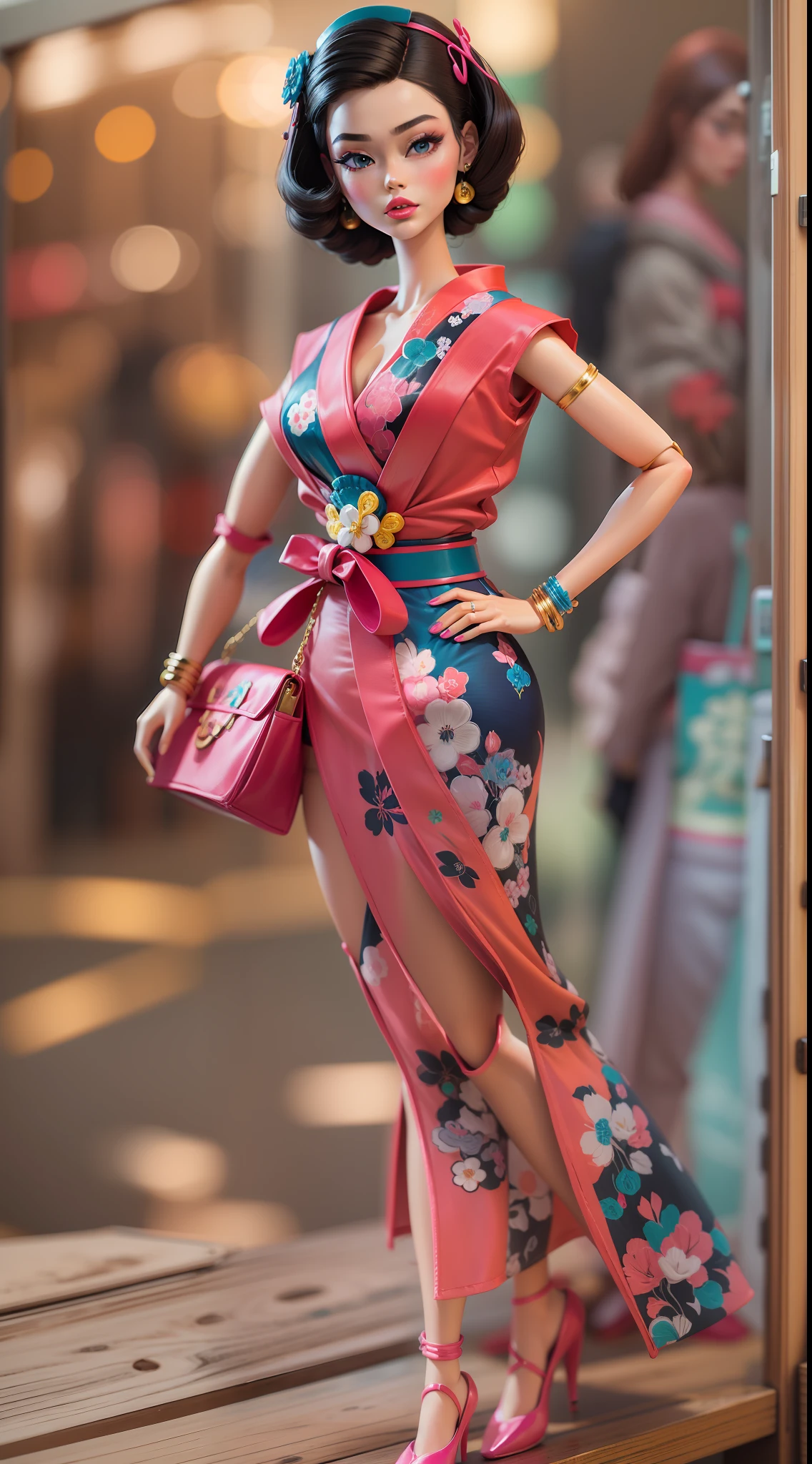 masterpiece featuring the iconic Twist N Turn Japanese Exclusive Vintage Barbie, highlighting vivid and complex colors