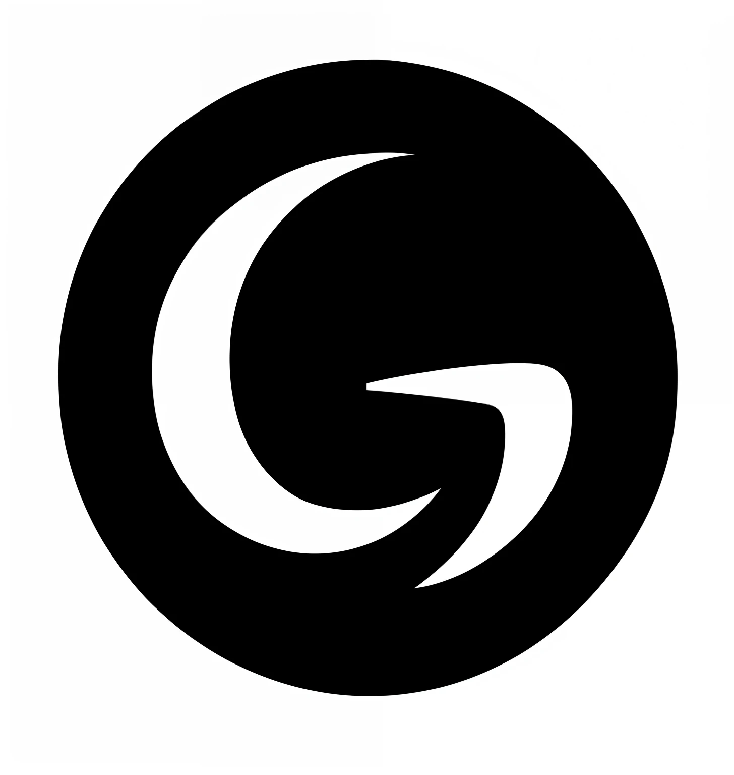 Un primer plano de un logotipo blanco sobre un fondo negro, g CGSociety, gnomon, CGSociety, Estilo de arte G Liulian, Logotipo sin texto, CGSociety!, CGSociety ), Premiado en CGsociety, CGsociety HD, Logotipo en blanco y negro, CGSotstudio, Gaint Luna Negra, Ganso, Logotipo redondeado, Gerome
