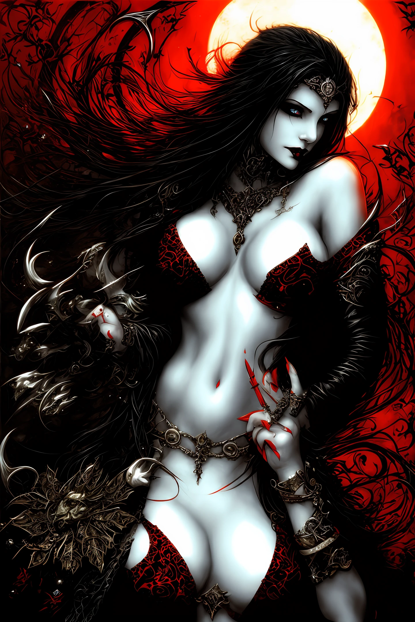 Goth, Vampires, claws, Louis Royo