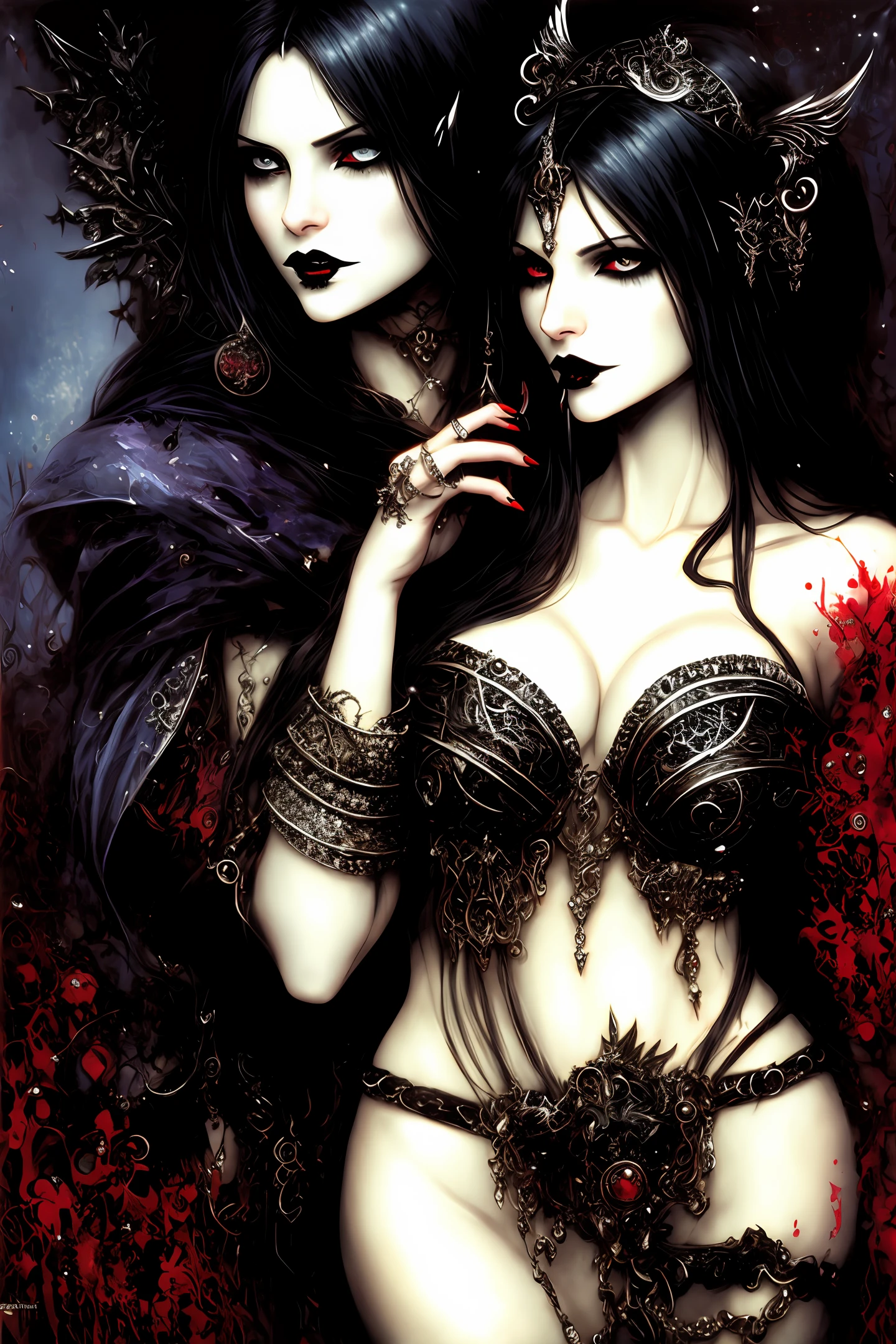 Goth, Vampires, claws, Louis Royo