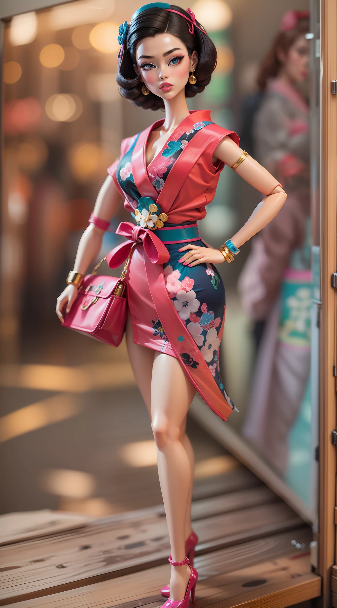masterpiece featuring the iconic Twist N Turn Japanese Exclusive Vintage Barbie, highlighting vivid and complex colors