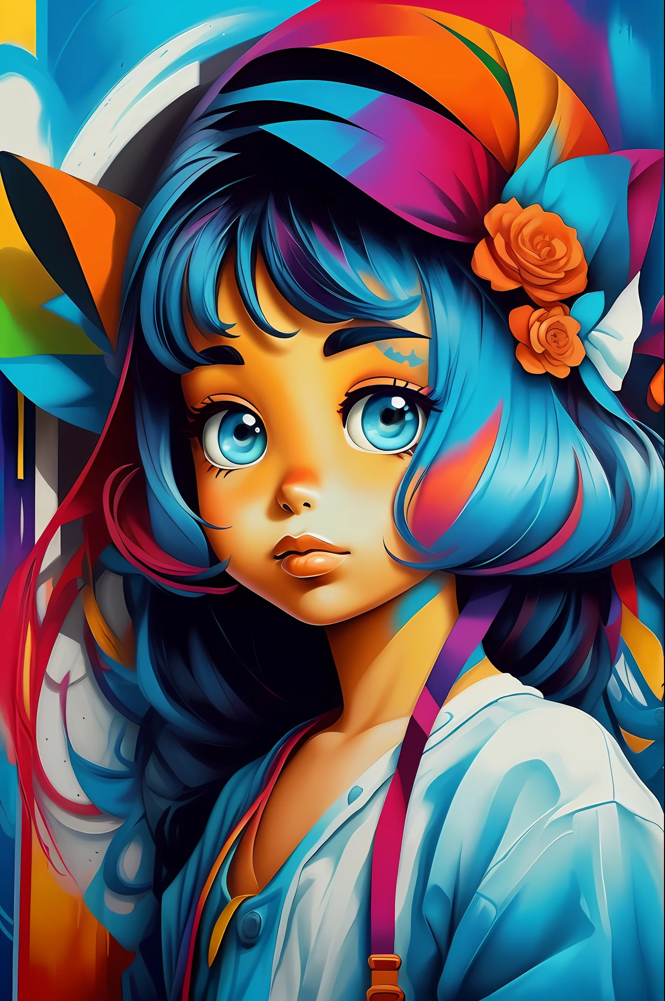 ((|) O personagem Pica-Pau (pica-pau lenhoso, de Walter Lantz) stylized identical to 1940 |)), acolchoamento ,multidimensional geometric wall PORTRAIT, arte, Chibi,
Yang016K, lindo,(( Predominant red coloration ,azul e branco))
Primary works, qualidade superior, melhor qualidade, Arte Oficial, Beautiful and Aesthetic,),  Eduardo Kobra acolchoamento ,multidimensional geometric wall PORTRAIT, arte, chibo,detalhes