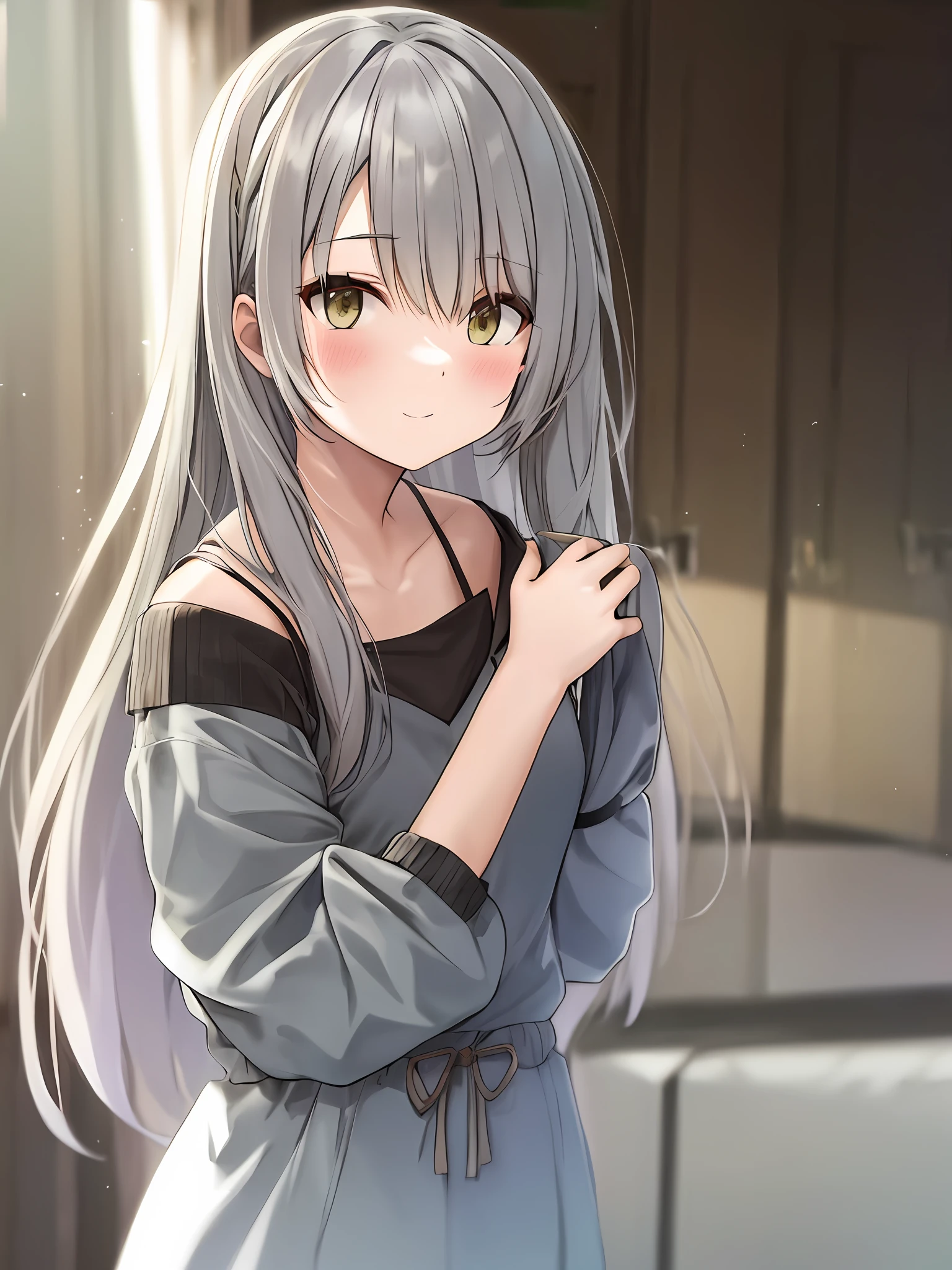 Cute gray-haired girl with plenty of moe elements