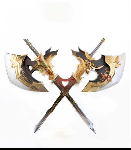 《Romance of the Three Kingdoms》Weapons in ，Two minor axes，Sharp，3D，tmasterpiece，HighestQuali，Highest high resolution --auto