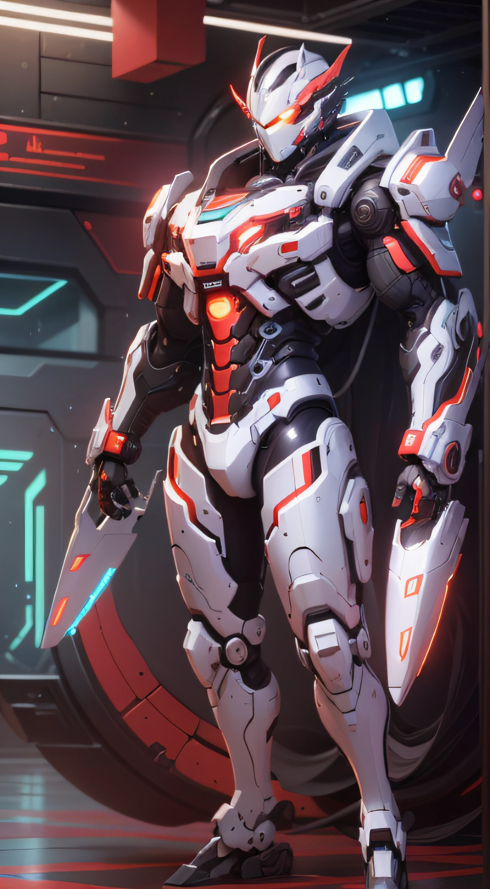 Highest image quality,Outstanding details,超高分辨率,(Fidelity:1.4),The best illustration,Favor the details,closeup cleavage,A mech girl,He has a delicate and beautiful face,((Red and white semi-mechanical body:1.8)),Raised sexy,frontage,onbed, cyber punk perssonage,Futuristic,mechanically aesthetic,Complex machinery,The background is a high-tech lighting scene in the future city,Virtual Engine 5,Perfect detail rendering,rendering by octane,hyper HD