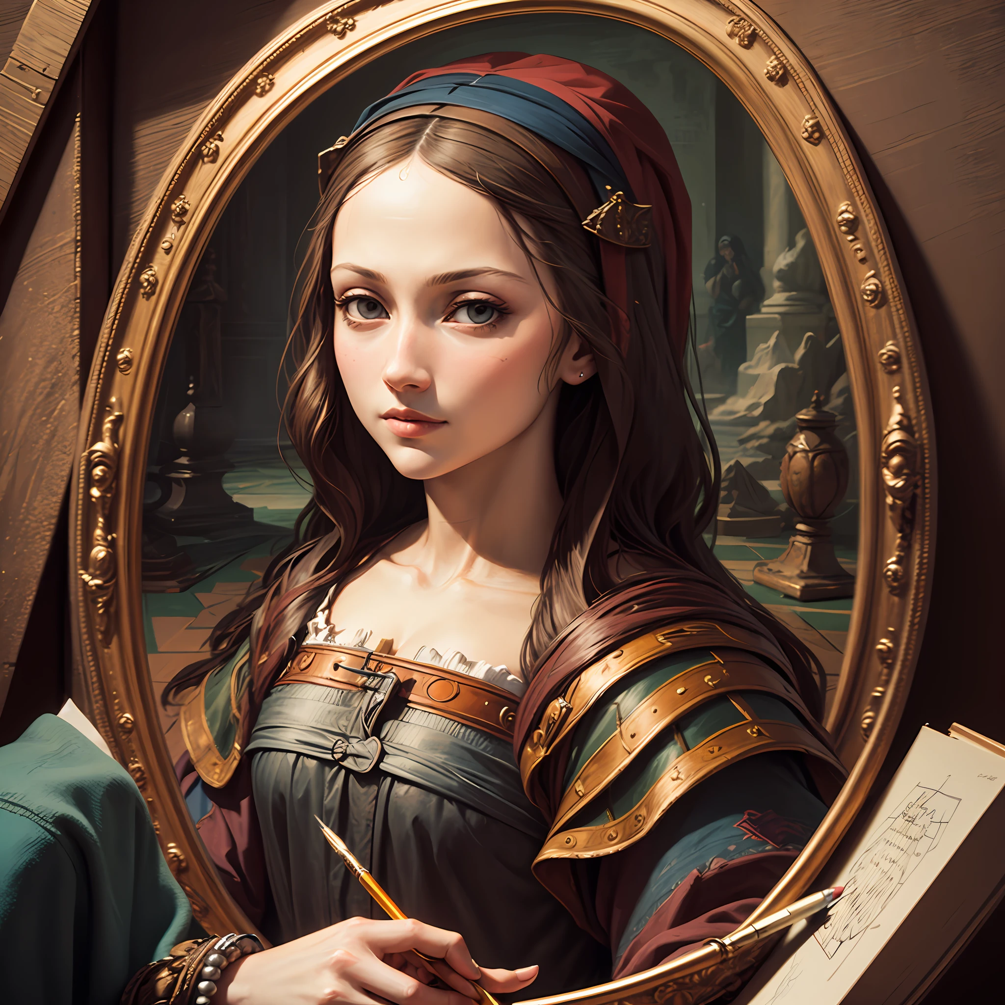 Da Vinci pintando a Monalisa --auto