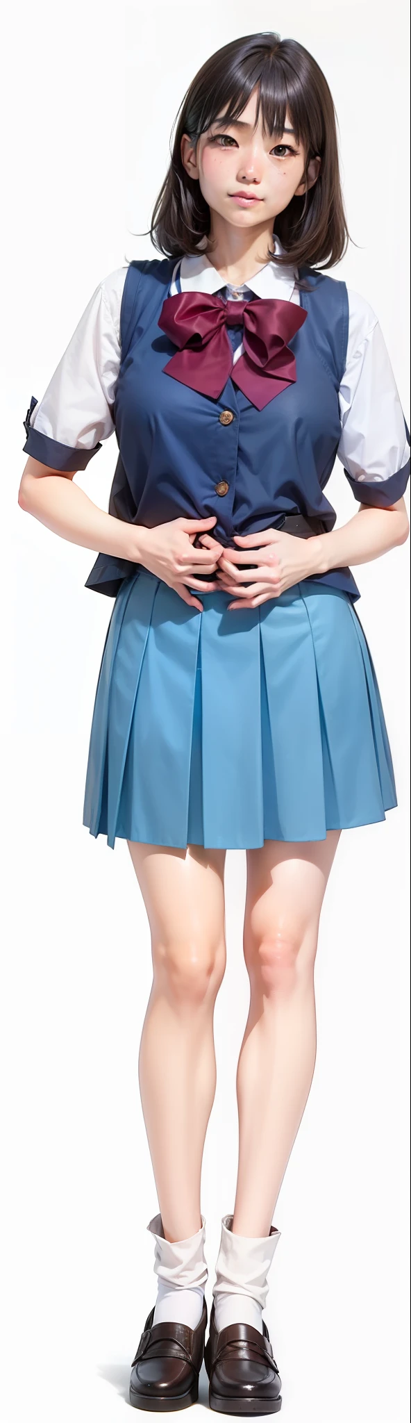 Haruko Akagi, 16 years girl, uniforme de colegiala japonesa, cabello mediano