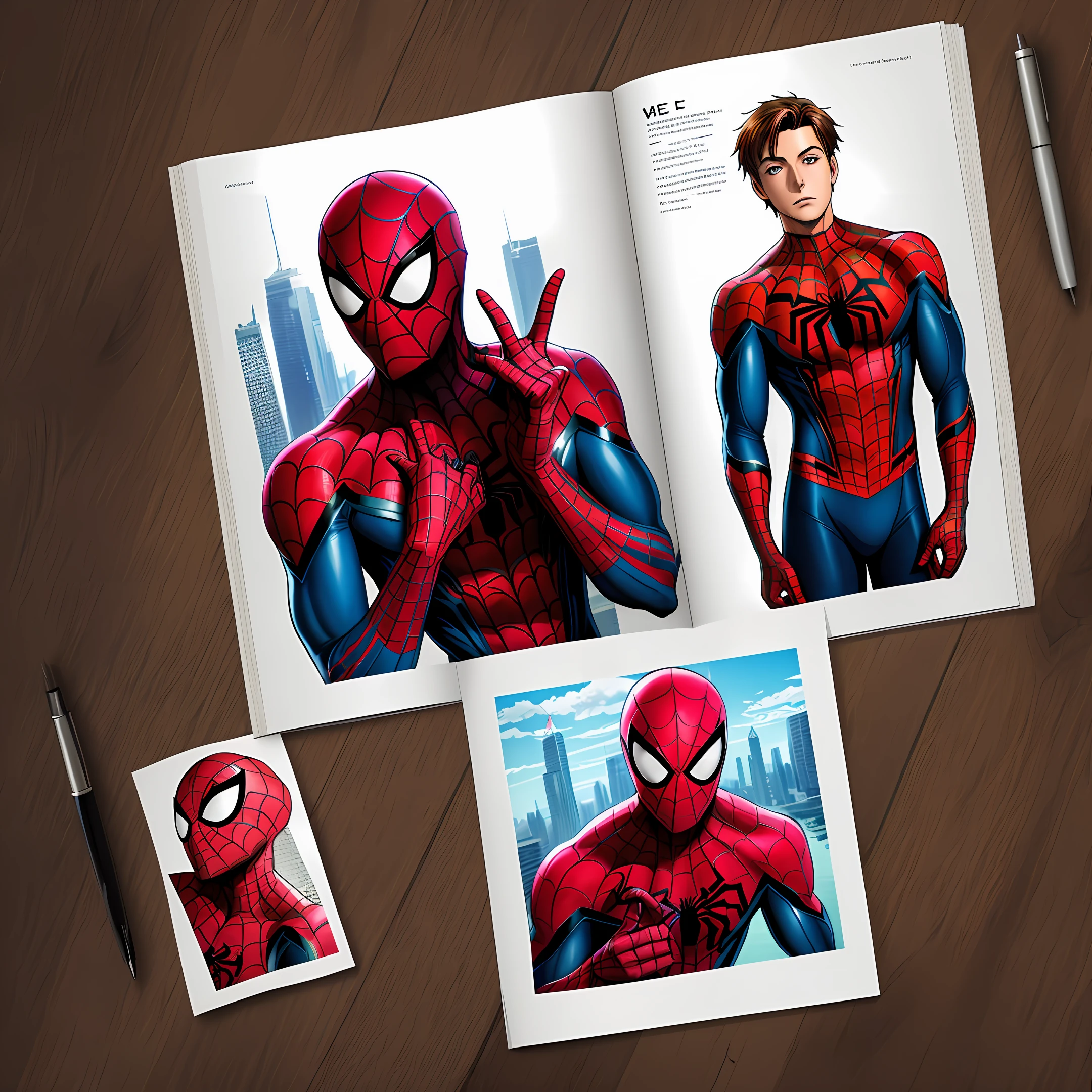 Three views anime design Spider-Man