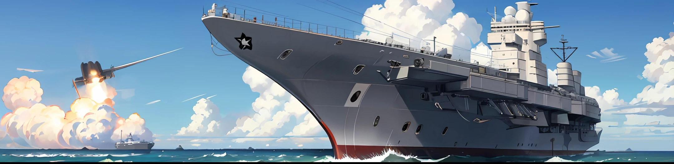 Aircraft carrier UAV mixed fleet missiles