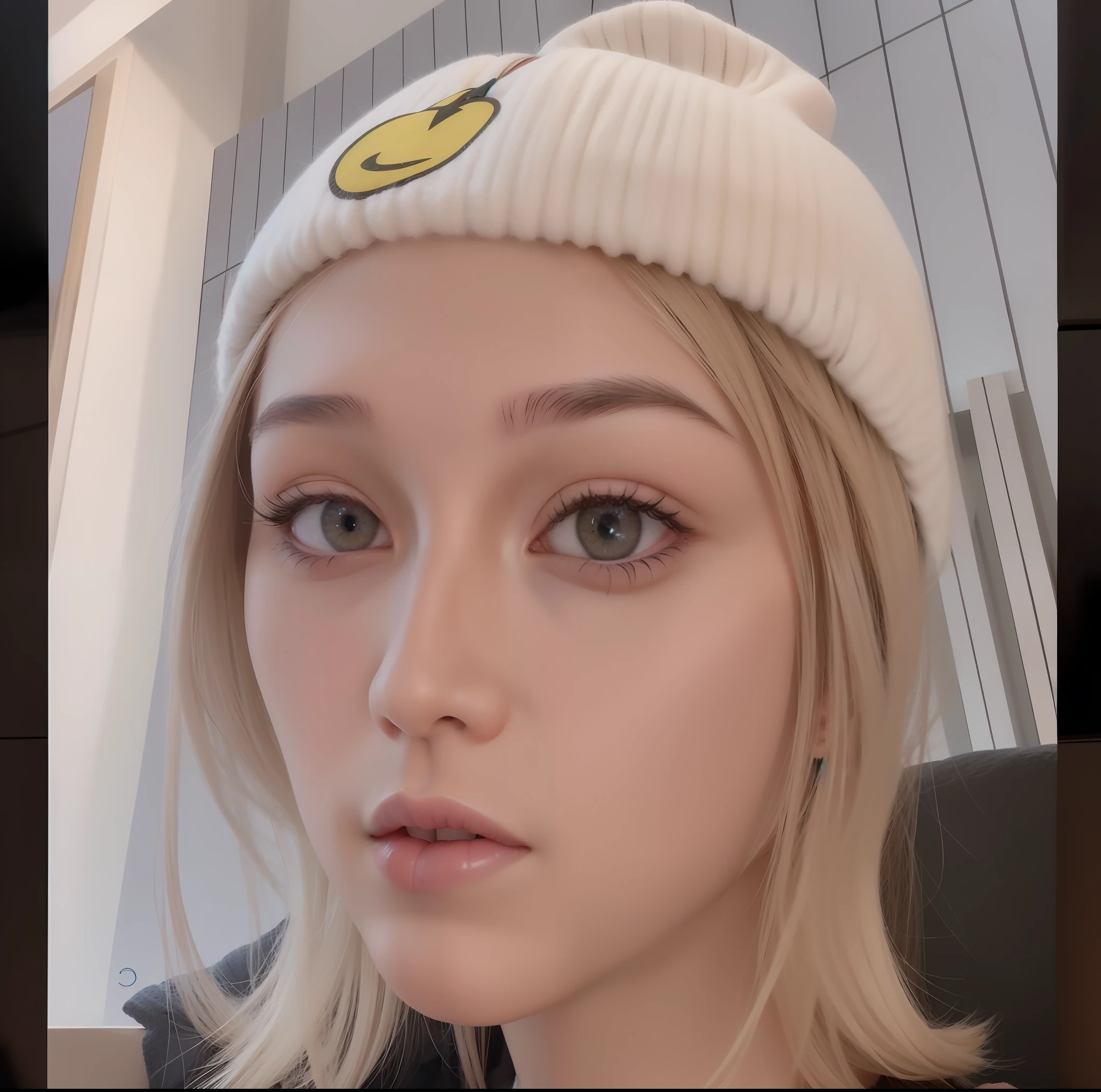 Masterpiece, Best quality, 1girll, From below, underbust, medium tits, Shorts, Crop top, Blonde hair, Blue eyes, Skin texture