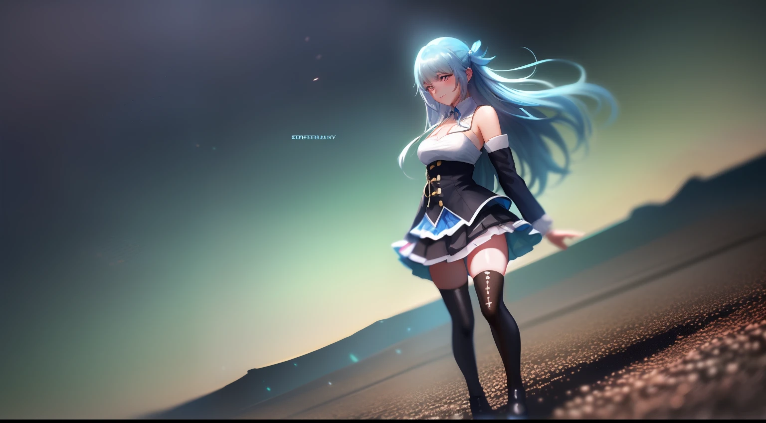 1girl, aqua_\(konosuba\), blue_footwear, blue_hair, boots, bow, detached_sleeves, full_body, hair_ornament, long_hair, looking_at_viewer, pleated_skirt, skirt, smile, solo, standing, thigh_boots, thighhighs, transparent_background, very_long_hair, white_legwear, zettai_ryouiki, Digital art, glow effects, Hand drawn, render, 8k, octane render, cinema 4d, blender, dark, atmospheric 4k ultra detailed, cinematic sensual, Sharp focus, humorous illustration, big depth of field, Masterpiece, colors, 3d octane render, 4k, concept art, trending on artstation, hyperrealistic, Vivid colors, modelshoot style, (extremely detailed CG unity 8k wallpaper), professional majestic oil painting by Ed Blinkey, Atey Ghailan, Studio Ghibli, by Jeremy Mann, Greg Manchess, Antonio Moro, trending on ArtStation, trending on CGSociety, Intricate, High Detail, Sharp focus, dramatic, photorealistic painting art by midjourney and greg rutkowski