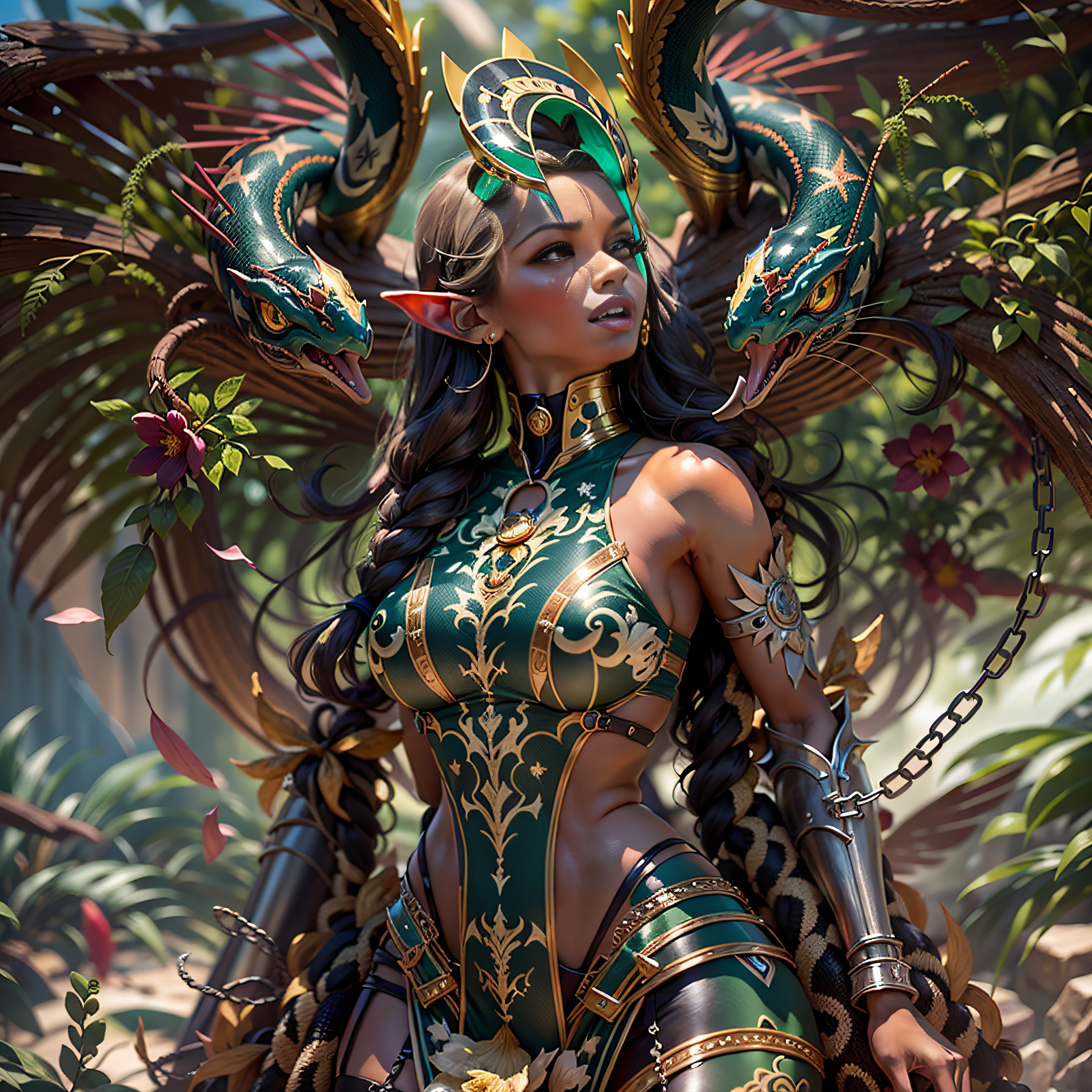 Sun Moon Caduceus Hermes mythology Goddess surmounted wings surrounded intertwined snakes Medusa_hairs_Snakes Outdoor Nature "Ouroboros" Forest Sunlight Natural Queen Native éblouissantes Valkyrie-wings clef chains "Heavy Metal" Will-o'-the-wisp fairy pixie sprite conceptual safe female glamour athletic walking slow motion "Nicki Minaj" Cosplay "Rihanna" aristocratic "beyonce" 38years symmetrical athletic bronzé hairstyle_snakes obvious varied ecstatic fringes agate epic visages cheekbones effects reddened embarrassed lazuli beautiful Brown Eyes Pupils Black Iris Turquoise Sapphires Open Mouth Teeth Smiles Floating Jacket Fixed Pearls Eccentric Cape Levitating Shoulders-Off chemise blanches dentelles clavicules papillotes varied breasts points satin sideboob felt bikini corsait spinels thick navy leather skirt soies assortie amples nombril belt défenestrée revealing pubic scarlet pubis-hairy obvious indigo underwear Size chastity belt silver adorned padlock Gold thighs legs garters Gothic stainless steel boots decorated onyx equirectangular 360 monastery opal marble ruby background Sundrop mannequins lantern dressed armor richly decorated "Chevaleresque" dramatic chrome metallic flat bands fathoms brass fullbodye lys rune ornate emerald plasma embroidered glyphs Tourmaline wood engravings lava magic intricate summons snake incandescent Crystalline familiar robot Mecha (EOS R6 135mm 1/1250s f/2.8 ISO400) Mech Mechanized snakes flowering Quetzalcoatl:2 Adaptable volumetric luminescence saturate ultra pro-photorealists optimaux qualities details precise reflex resolution 3dcg max color-coded graduate improved Octanes-rendues UHD XT3 16K DSLR HDR UnrealEngine5 profondeurs Earth Hearth ultra_sharpness ombres analogiques CGSCOSITY pet chef-d&#39 "Bruce Weber girls" multi nsfw etc.