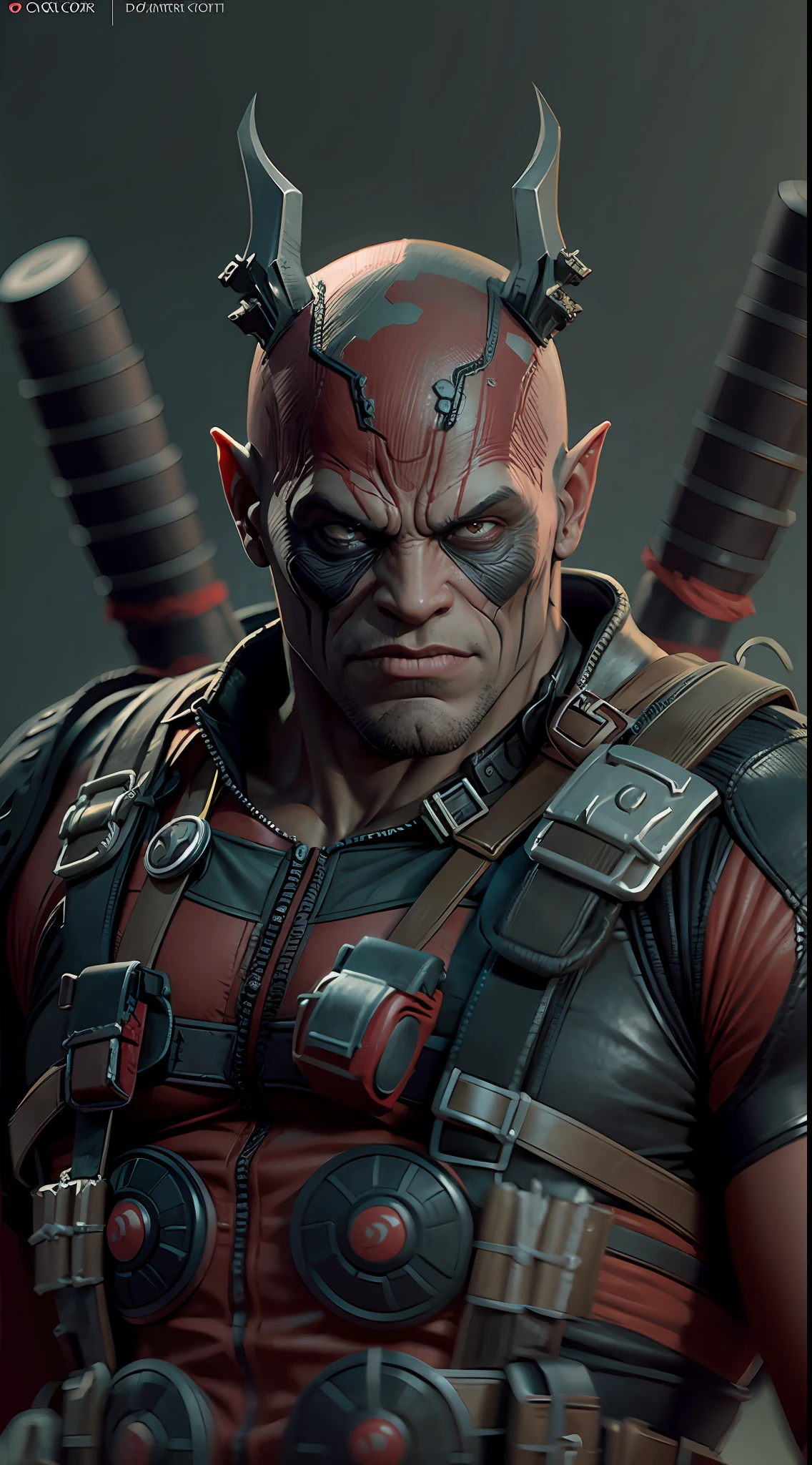 deadpool become orc, octane render, unreal engine, highly detailed, intricate