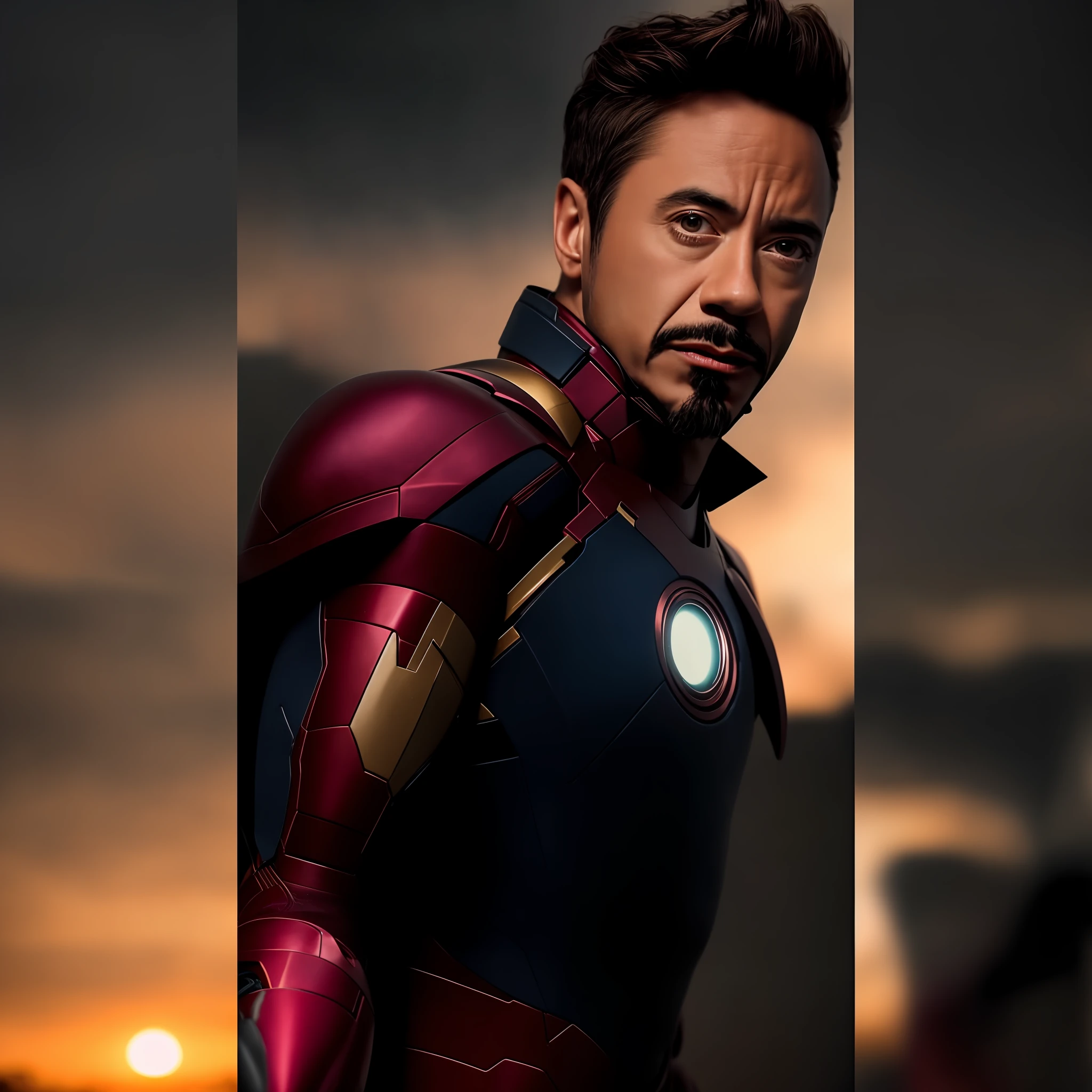 extremely detailed photo a man wearing iron man armor, lorarobertdj, stylish short beard, model photoshoot, 8k UHD, ultra detailed, RAW photography