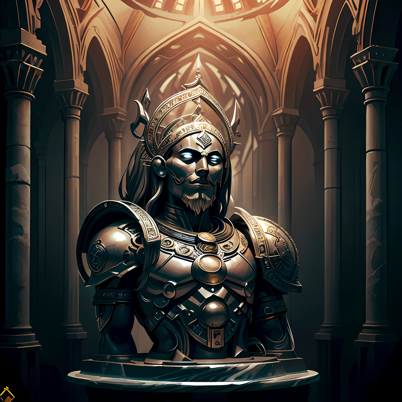 mg
00:17:46
Task ID:48054153195589
maquete, marble bust sculpture of astrologer warrior warrior ancient geometric undead warrior, full view, magical astrological esoteric symbols, Bauhaus, primorosamente decorado, Medium plan, (fundo preto: 1.3) --auto