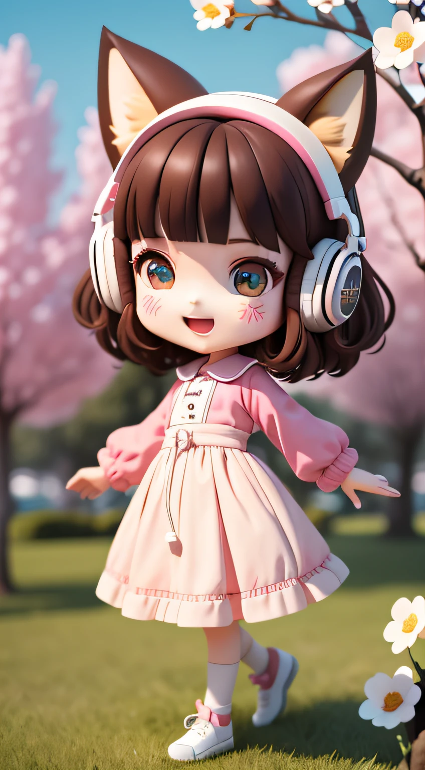 (masterpiece),(best quality),(ultra-detailed), (full body:1.2),
1girl,chibi,cute, smile, open mouth,
flower, outdoors, playing guitar, blush, tree, :3, shirt, short hair, cherry blossoms, green headwear, blurry, brown hair, blush stickers, long sleeves, bangs, headphones, black hair, pink,Wallpaper, phone wallpaper, Daily wallpaper, Q version, Anime hand-drawn, anime characters, Three heads, white hair, maid headdress, wide eyes, fox ears, bright pupils, anime, blind box toy style, perspective, Eye-Level Shot, UHD, retina, masterpiece, ccurate, textured skin, super detail, best quality, highres, HD, 4K, 8k
(beautiful detailed face), (beautiful detailed eyes),