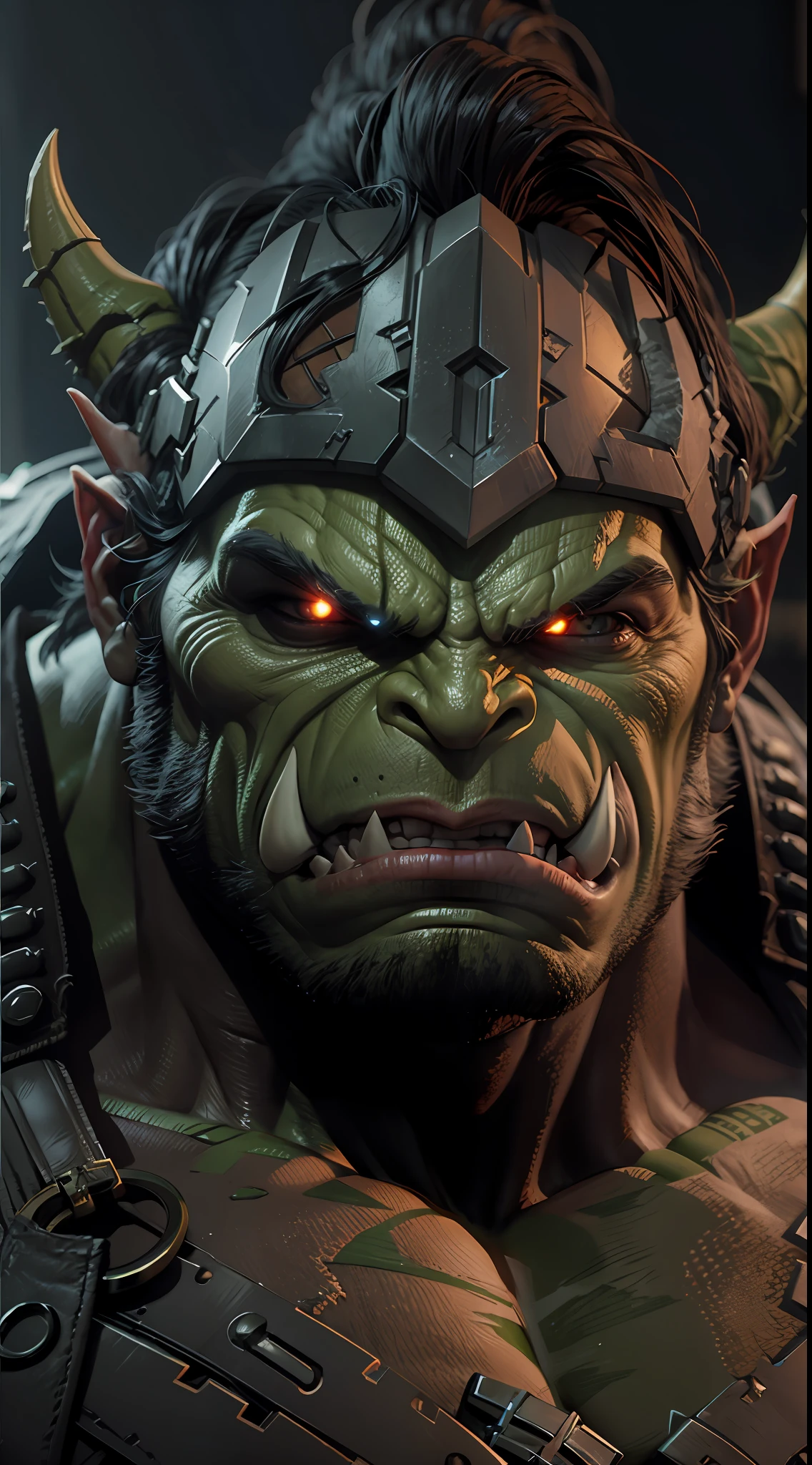 hulk become orc, octane render, unreal engine, highly detailed, intricate