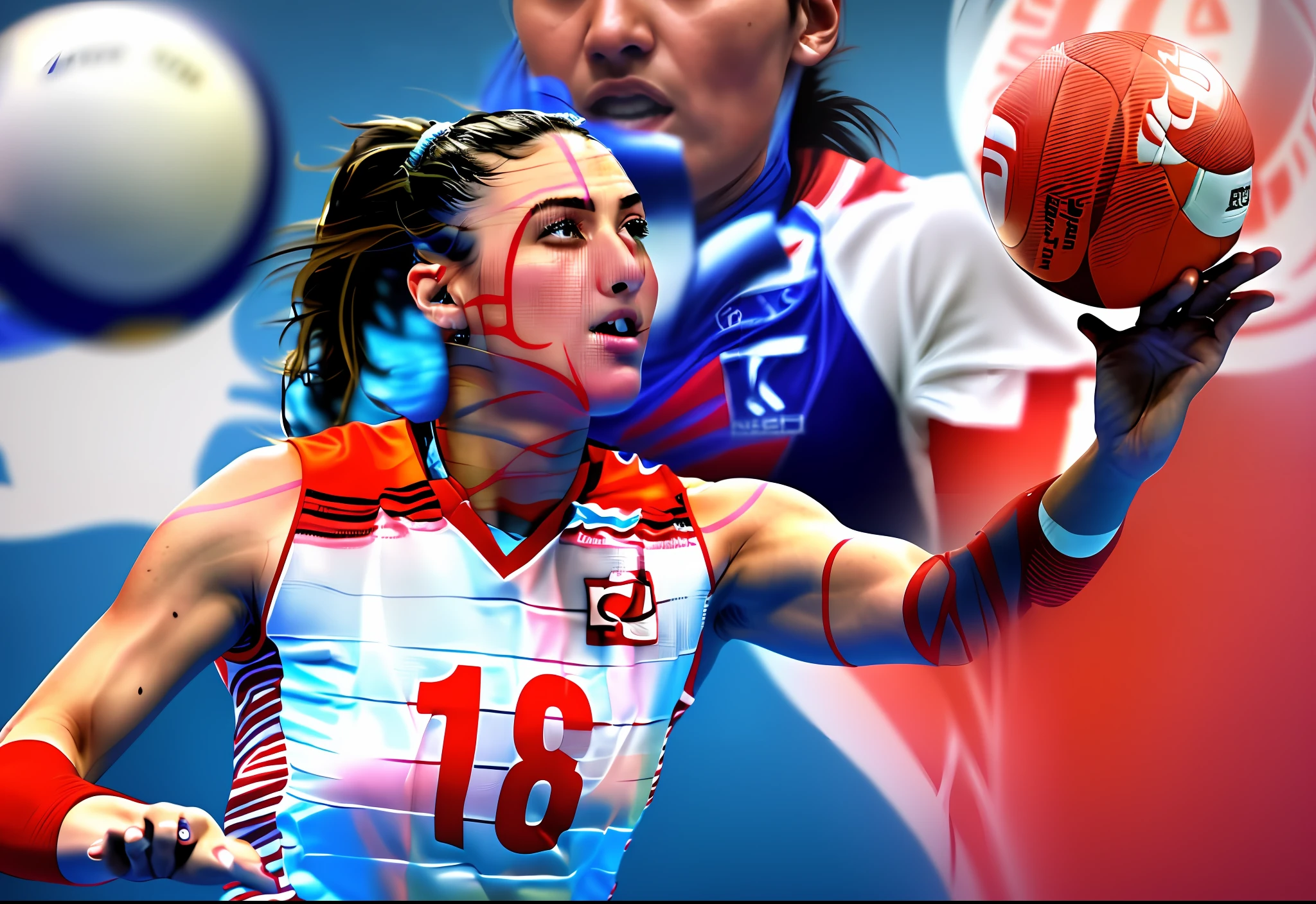 (extremely detailed 8k wallpaper),a medium shot photo of a Turkish women's volleyball player, High Detail, dramatic, motion