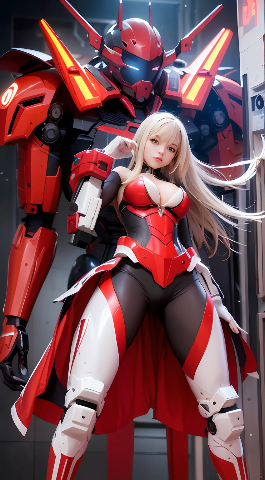 Highest image quality,Outstanding details,超高分辨率,(Fidelity:1.4),The best illustration,Favor the details,closeup cleavage,A mech girl,He has a delicate and beautiful face,((Red and white semi-mechanical body:1.8)),Raised sexy,乳溝, frontage,onbed, cyber punk perssonage,Futuristic,mechanically aesthetic,Complex machinery,The background is a high-tech lighting scene in the future city,Virtual Engine 5,Perfect detail rendering,rendering by octane,hyper HD