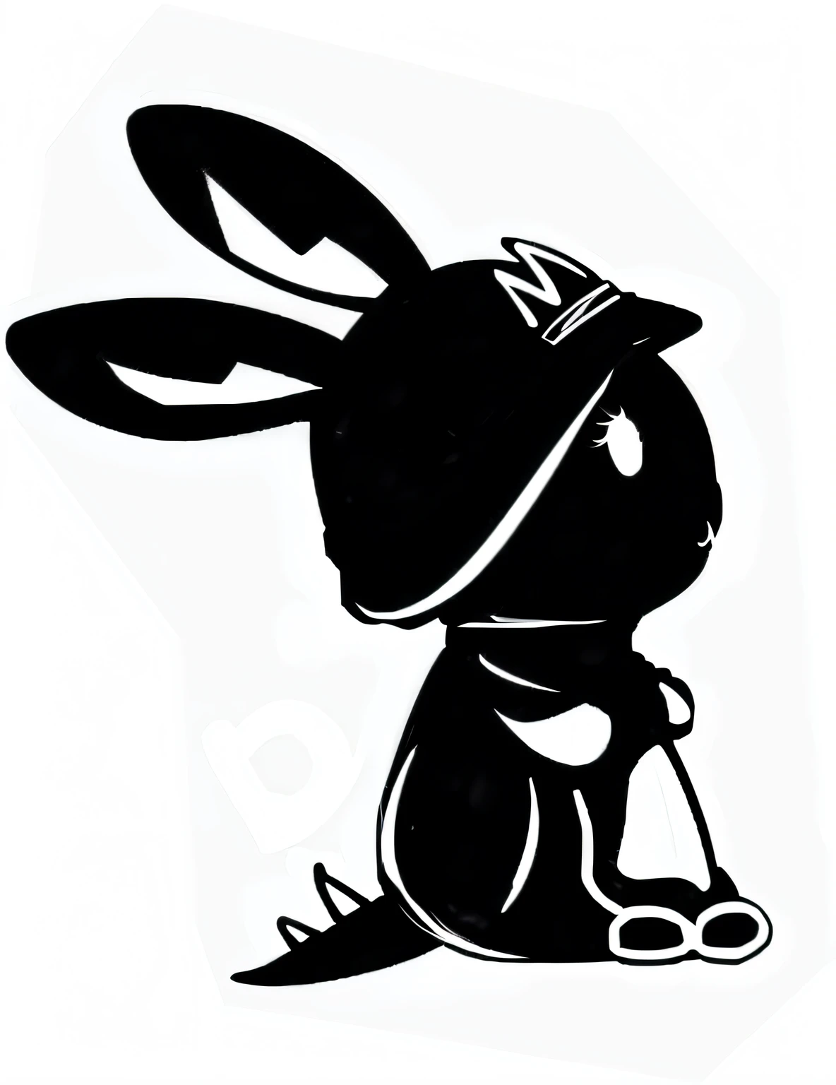 Casque spatial,The cute dragon rabbit with the hat looks like a Chinese 'demon',Stick figure silhouette