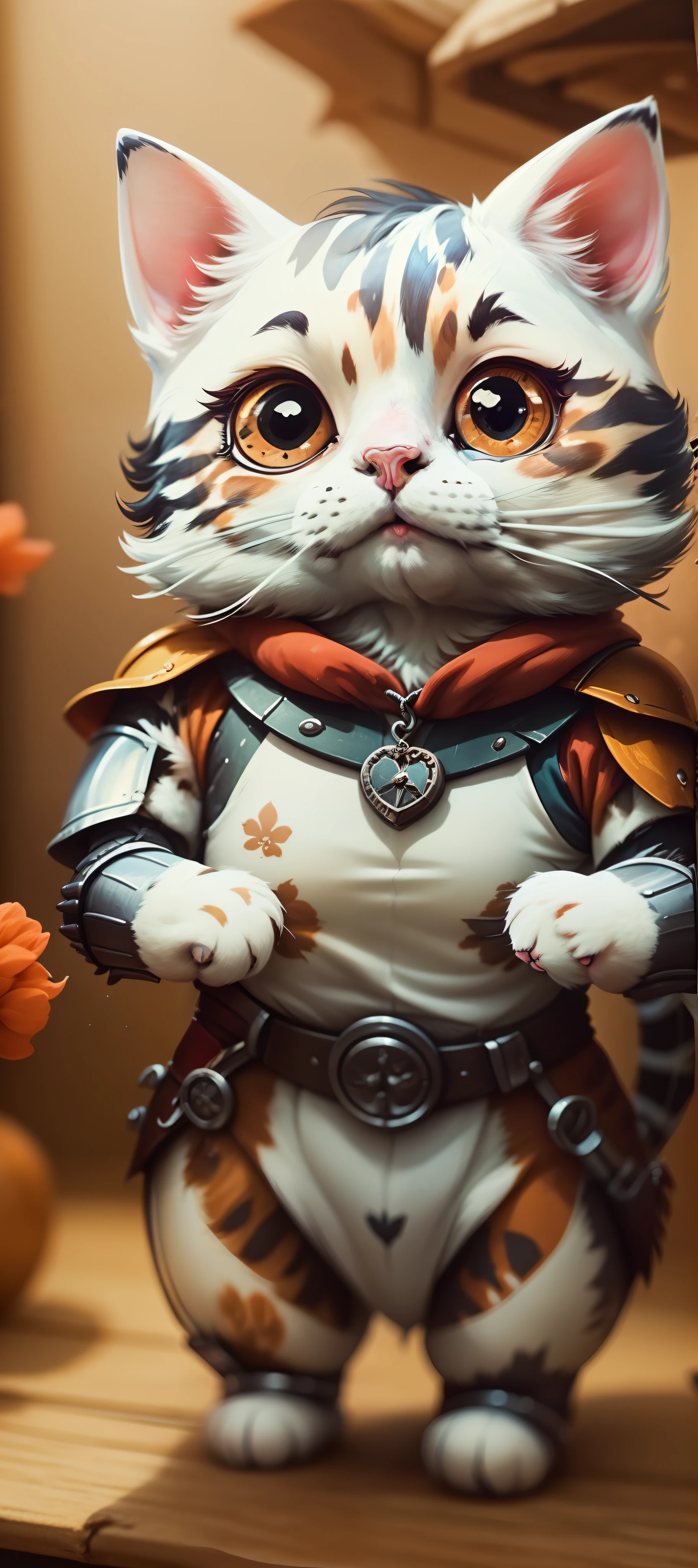Uma linda gata ((Close-up, Anthropomorphic cat standing in medieval armor):1.5), fotorrealista, ultra-detalhado, detalhes intrincados, 8k, super detalhado, volumático, HDR, Realistic, Motor irreal, 16k, (((foco nítido))), octan render, da mais alta qualidade, Foto RAW, cinematic composition, Ultra Real