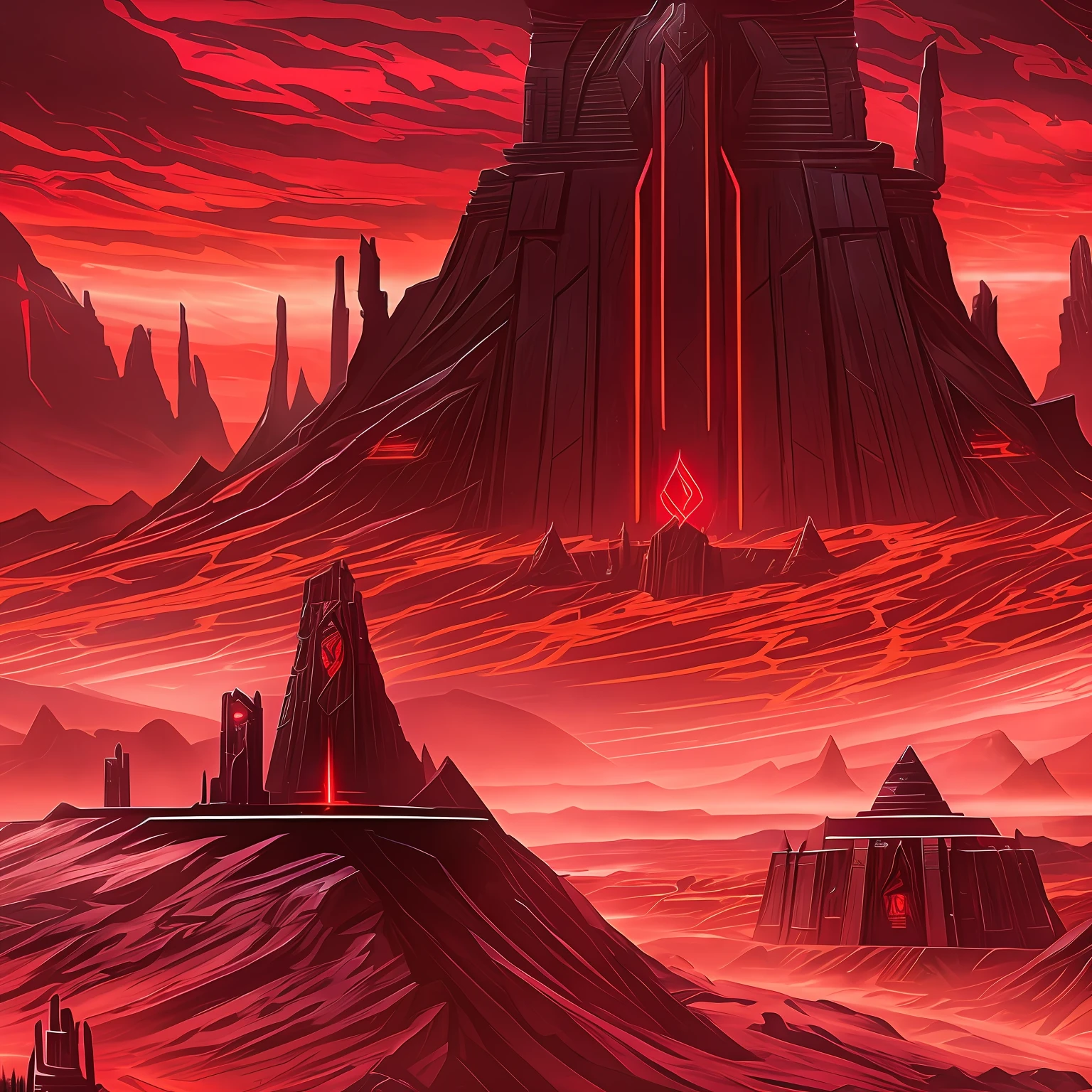 In the ancient world of Korriban, a Sith Lord stands tall amidst the hauntingly beautiful landscape of sand and ancient temples. Adorned in dark, flowing robes that billow in the desert wind, the Sith's presence exudes an air of sinister power. The crimson hue of the Sith's lightsaber glows with an ominous intensity, casting a haunting glow on the surrounding sandy terrain.
Korriban's temples rise like colossal sentinels, remnants of a forgotten era steeped in Sith history. The dark stone structures loom in the background, a testament to the Sith's connection to the ancient and powerful Sith Lords of old. The desert sands stretch endlessly, whispering the secrets of bygone civilizations and the dark rituals once performed in these sacred grounds.
The Sith Lord's eyes burn with a malevolent fire as the red lightsaber dances in the air, a deadly extension of the Sith's will. The swirling sand at the Sith's feet adds an element of mystique, creating an ethereal ambiance that heightens the sense of raw power and ancient knowledge.
In this striking artwork, the Sith from Korriban embodies the embodiment of the dark side of the Force, standing amidst the temples and sands that hold the echoes of Sith lore and legacy. The vivid contrast of the red lightsaber against the desert landscape serves as a captivating reminder of the Sith's relentless pursuit of power and dominance, an iconic figure in a world steeped in dark history and unfathomable secrets.