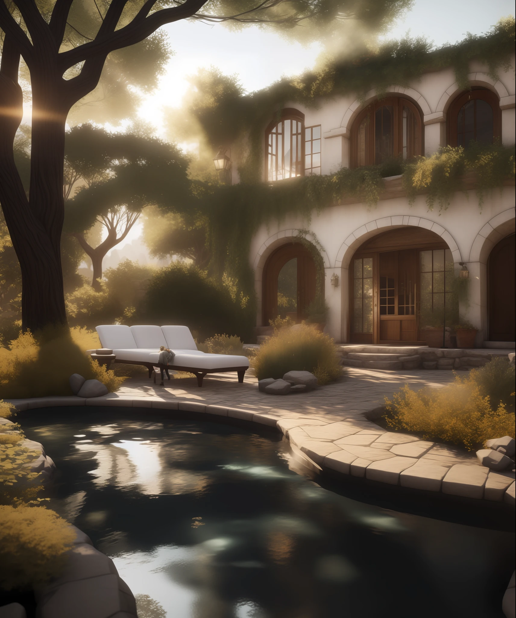 8K, 3Dmm, unreal-engine:1.5, Photorealistic:1.8, Surrealization, Finest details, The ultra-detailliert, Sleek and glossy, cinematic lightings, shower,   Figures, matte painting:1.5,