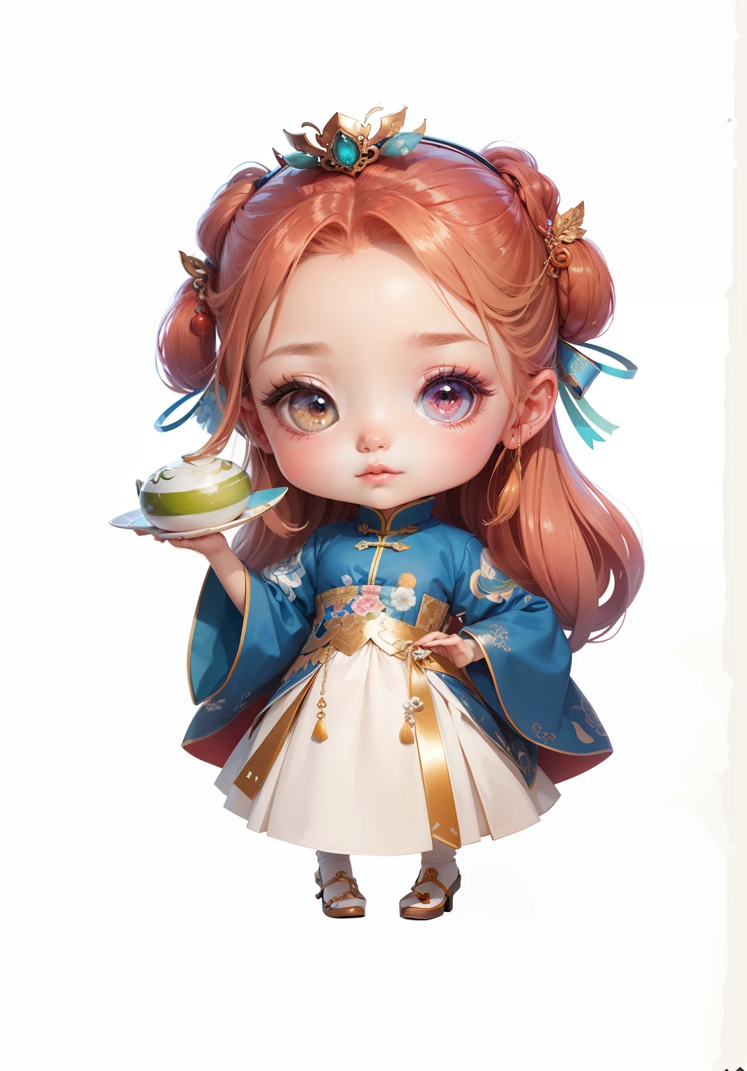 Chinese shoes,white limbo,Pattern,Pedras preciosas,Refinement,Exquisite painting,lovely digital painting,anime styled digital art,style of anime。8K,A beautiful artwork illustration,adorable digital art