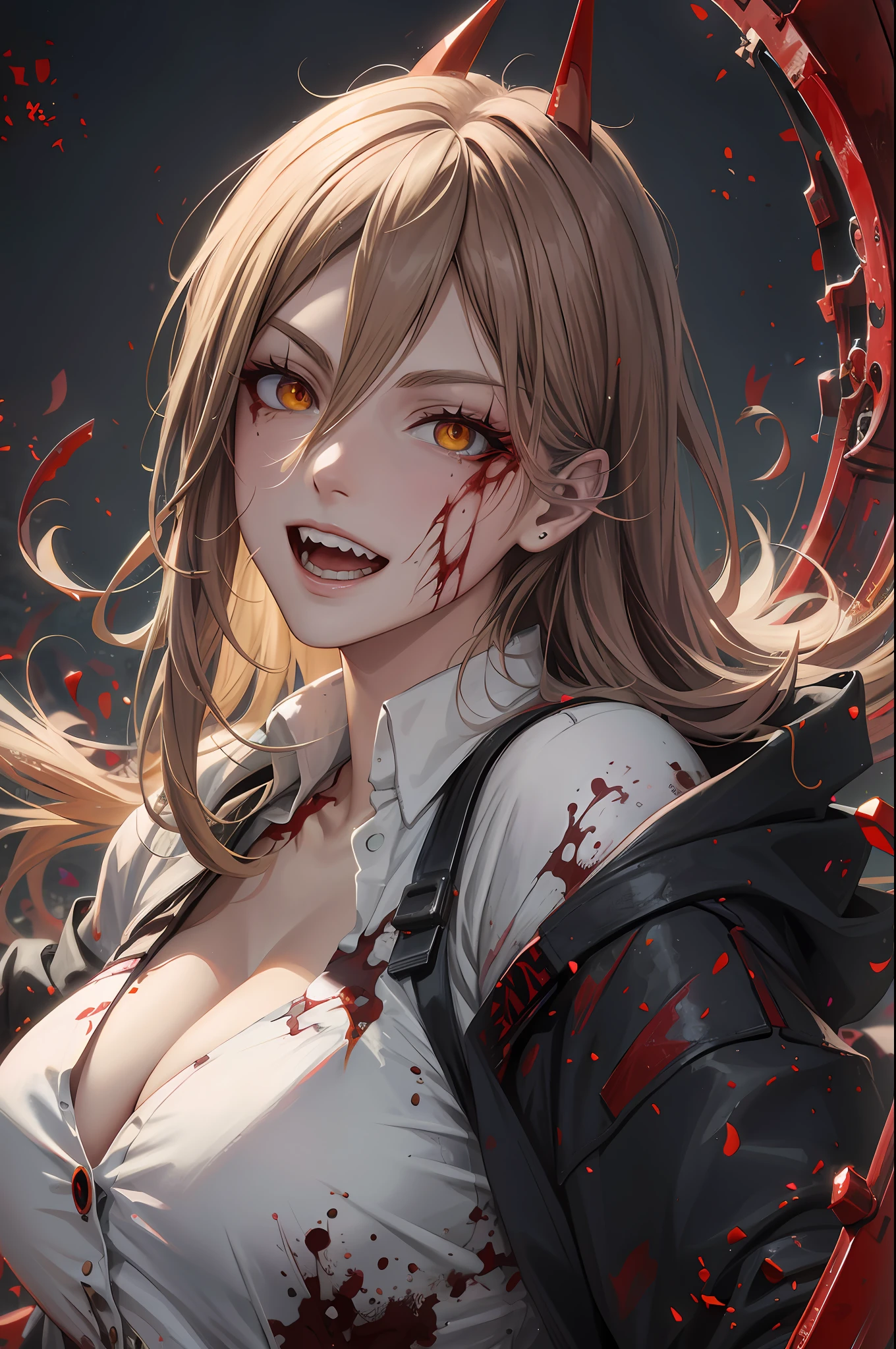 Chica de anime con sangre en la cara y una cara ensangrentada, Arte detallado del anime digital, Badass Anime 8K, Arte de anime limpio y detallado, Guweiz en Pixiv Artstation, Fondo de pantalla de manga 4 k, Guweiz en Artstation Pixiv, Retrato detallado de Anime Girl, Estilo anime 4K, Anime Art Wallpaper 4K, Anime Art Wallpaper 4K